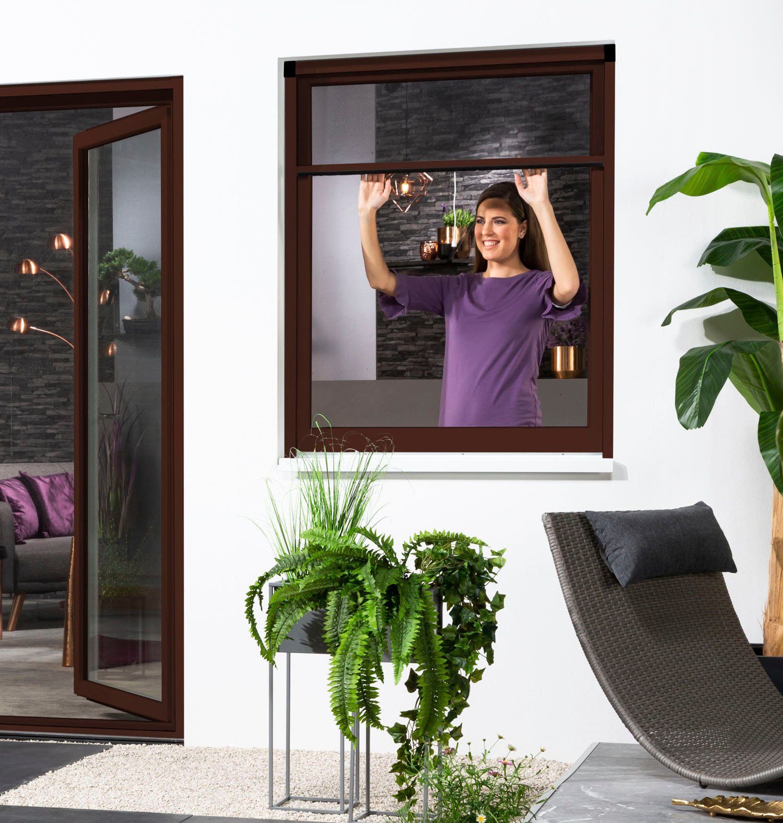 Insektenschutzrollo SMART, hecht international, transparent, verschraubt, für Fenster, kürzbar