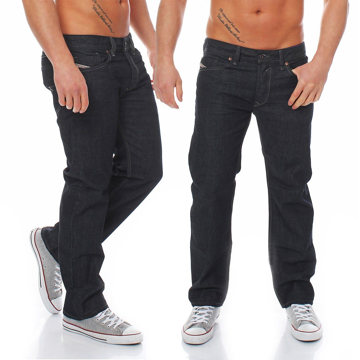 Diesel Regular-fit-Jeans Herren Waykee 0088Z Blau, 5 Pocket Style, ohne  Stretch Anteil