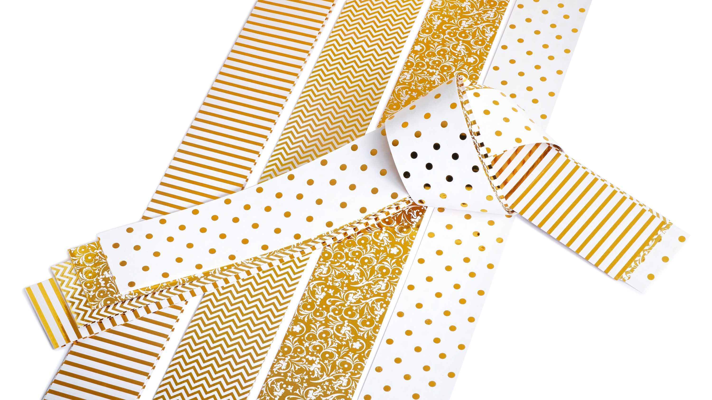 Gebrüder Bertels Papiersterne Papierstreifen Golden Glamour glänzend 45 cm x 1,5, 24 Stück | Partydekoration