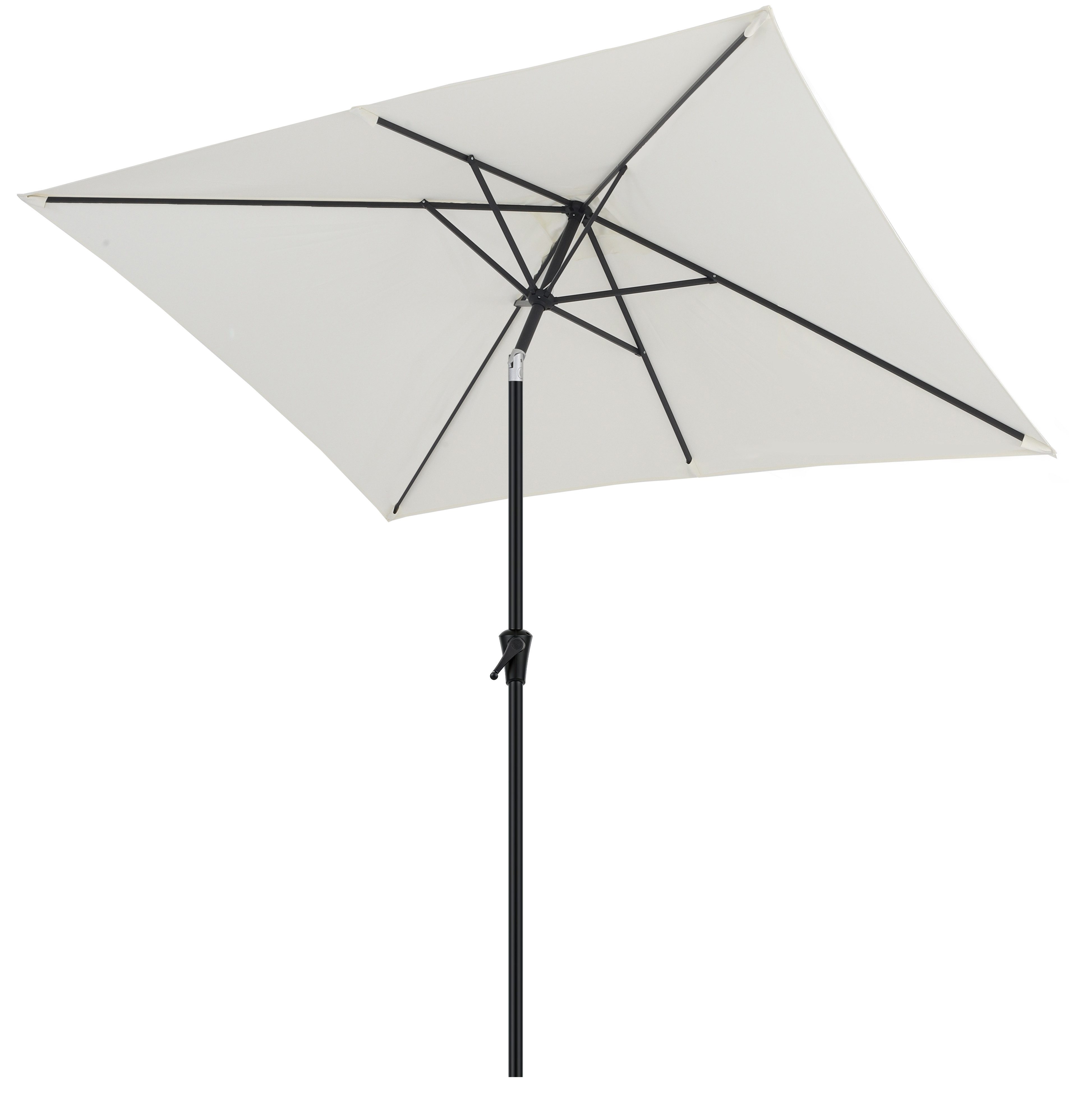 Sekey Sonnenschirm Rechteckig mit Kurbel Gartenschirm Groß Marktschirm UV Schutz, LxB: 300,00x200 cm, Sonnenschirm 300 x 200 Aluminium Marktschirm, 30° knickbar, für Garten