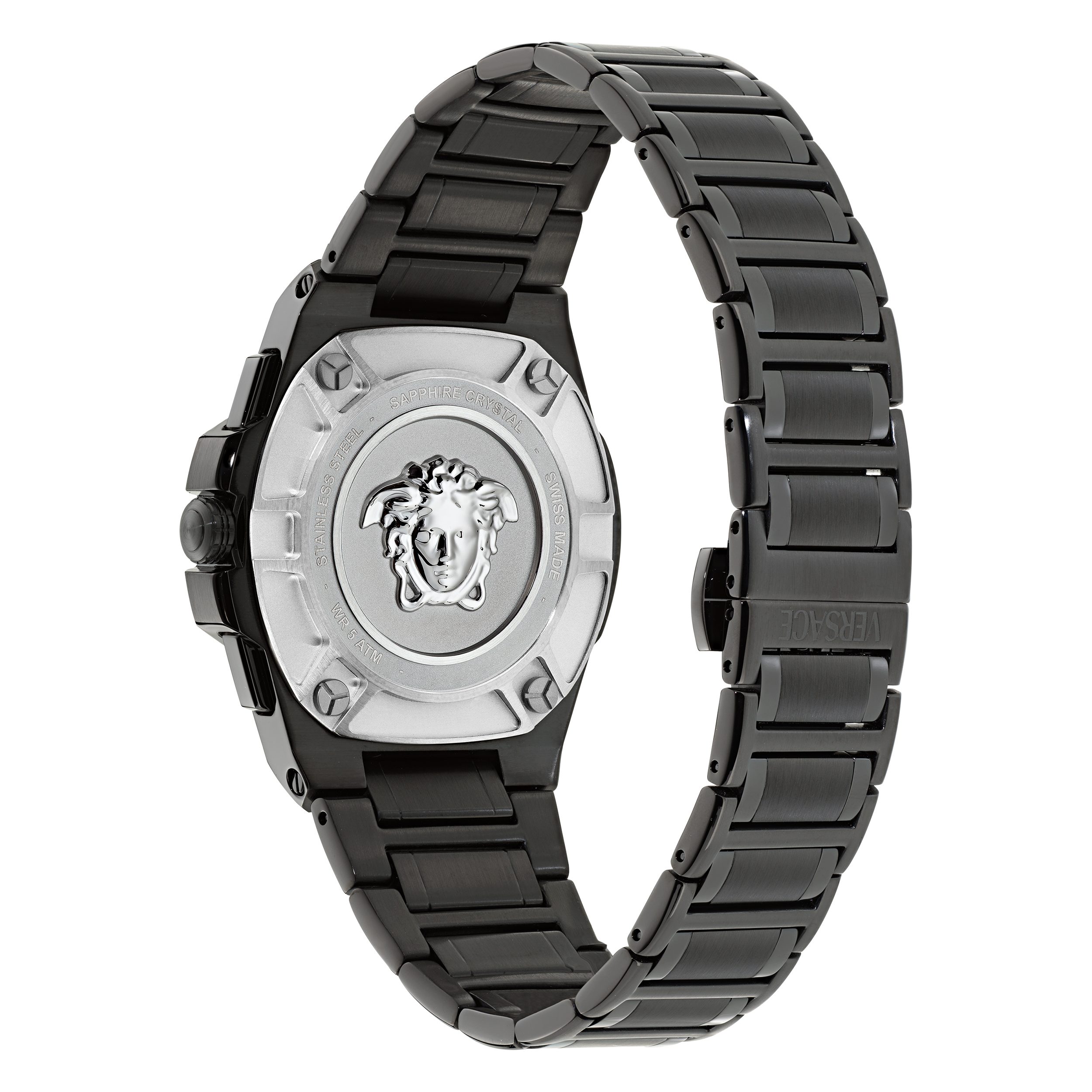 Versace Chronograph GRECA REACTION VE5N00526, Quarzuhr, Armbanduhr, Herrenuhr, Swiss Made, Edelstahlarmband, analog