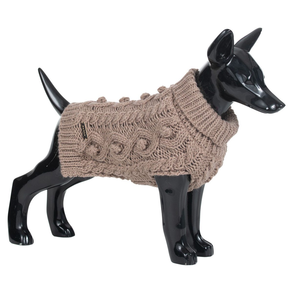 PAIKKA Hundepullover Hunde Strickpullover "Handmade Knit Sweater" taupe