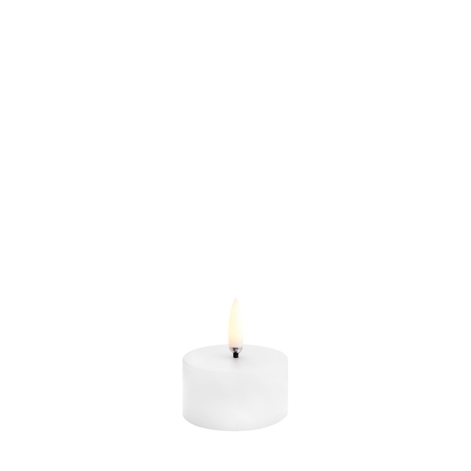 LED-Kerze Echtwachs-Stumpenkerze Mini Nordic White Smooth 2,8 cm