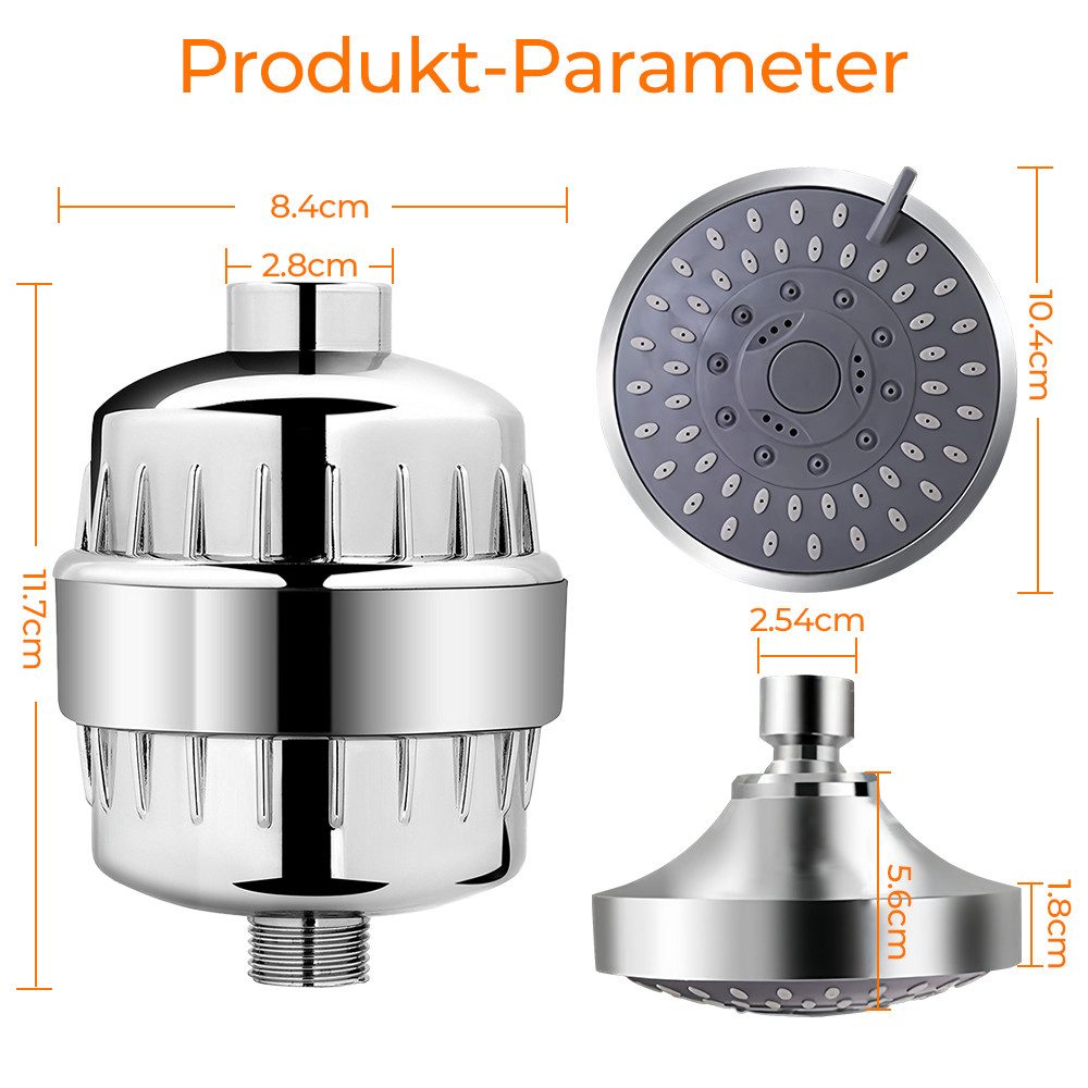 YMQHBS Regenduschkopf 15 Stufen Duschfilter mit Duschköpfen Duschkopf Filte günstig online kaufen