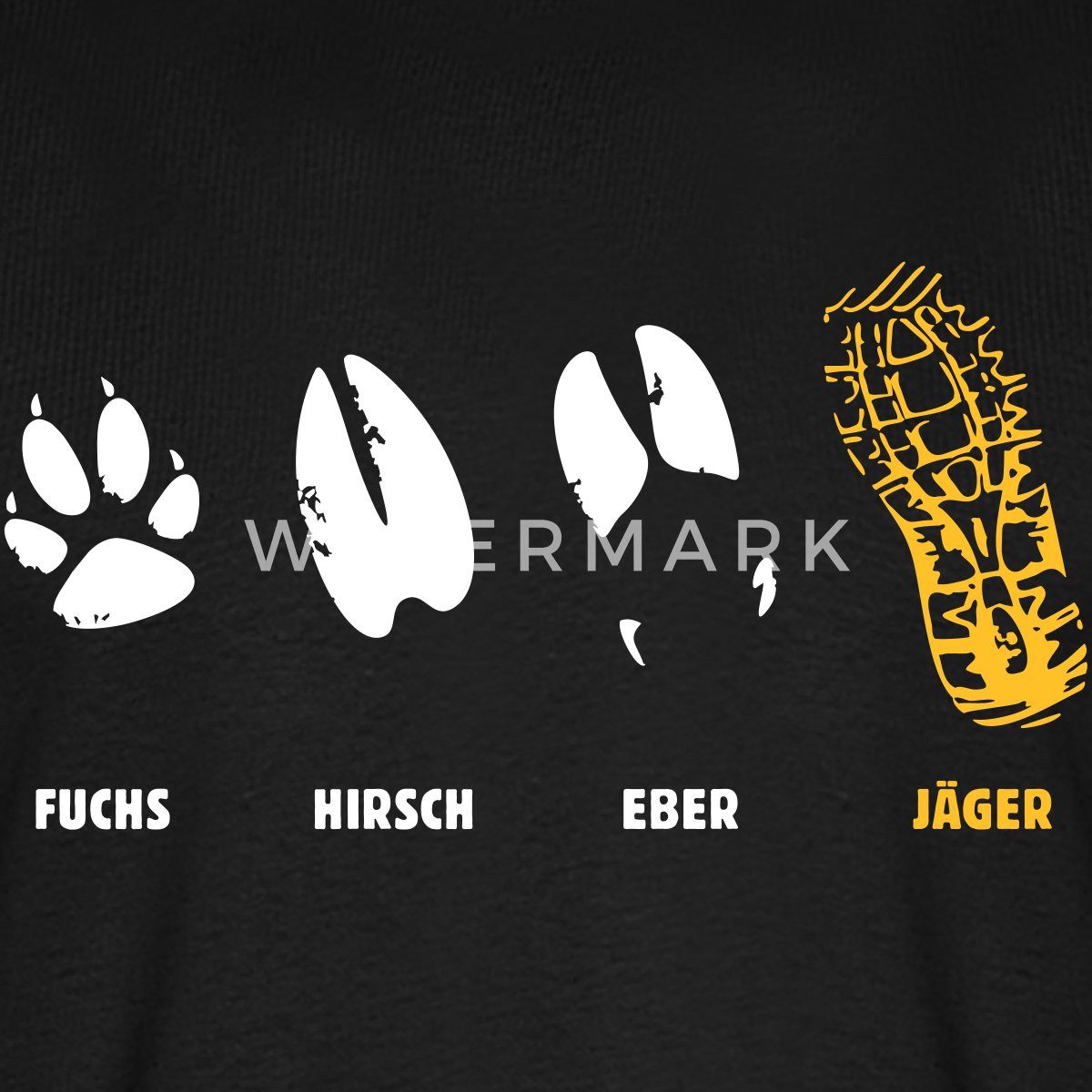 Spreadshirt T-Shirt Jäger Fuchs Hirsch Reh Eber Fährte Männer Premium T-Shirt (1-tlg)