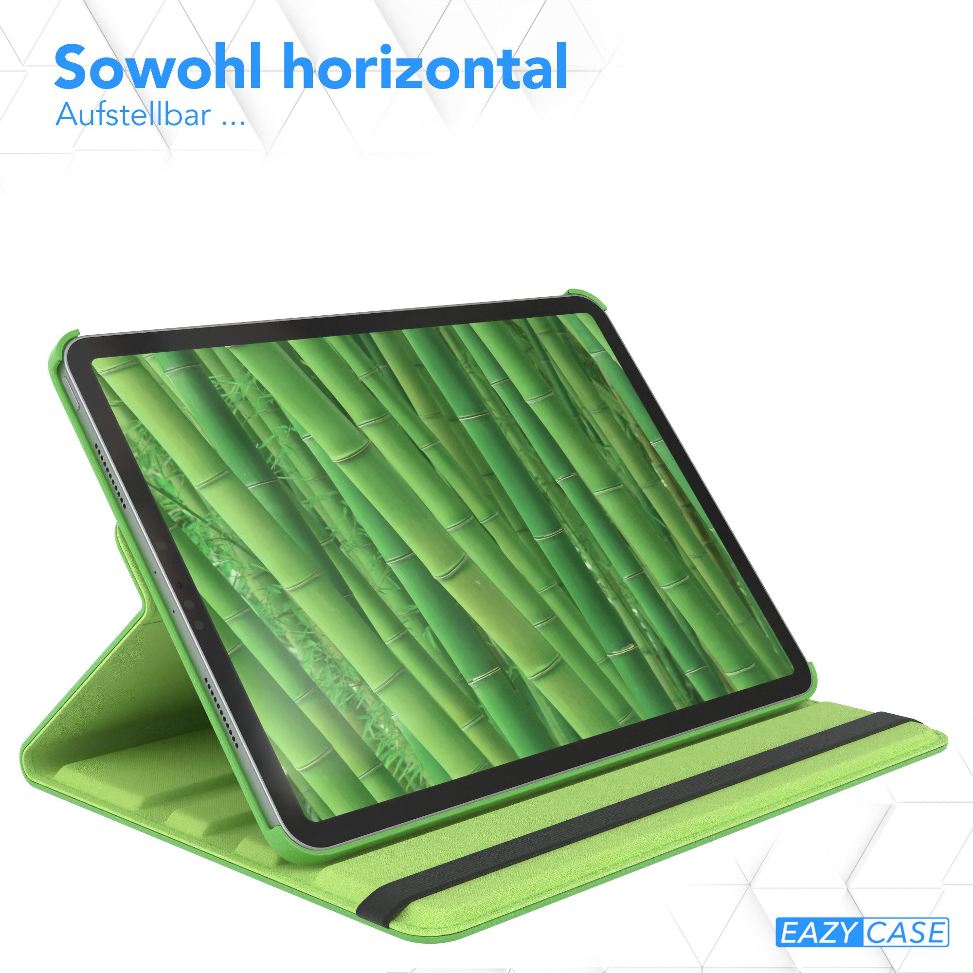 EAZY CASE Tablet-Hülle Rotation Case für iPad Pro 11" 1./2./3./4. Gen. 11 Zoll, Tabletcover Case Hardcover Flipcover zum Aufstellen Klapp-Case Grün – Bild 4 von 5
