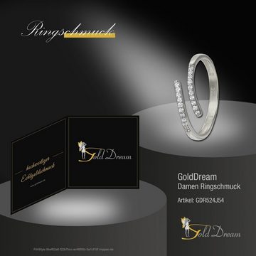 GoldDream Goldring GoldDream Gold Ring Gr.54 Line Zirkonia (Fingerring), Damen Ring Line aus 333 Weißgold - 8 Karat, Farbe: silber, weiß
