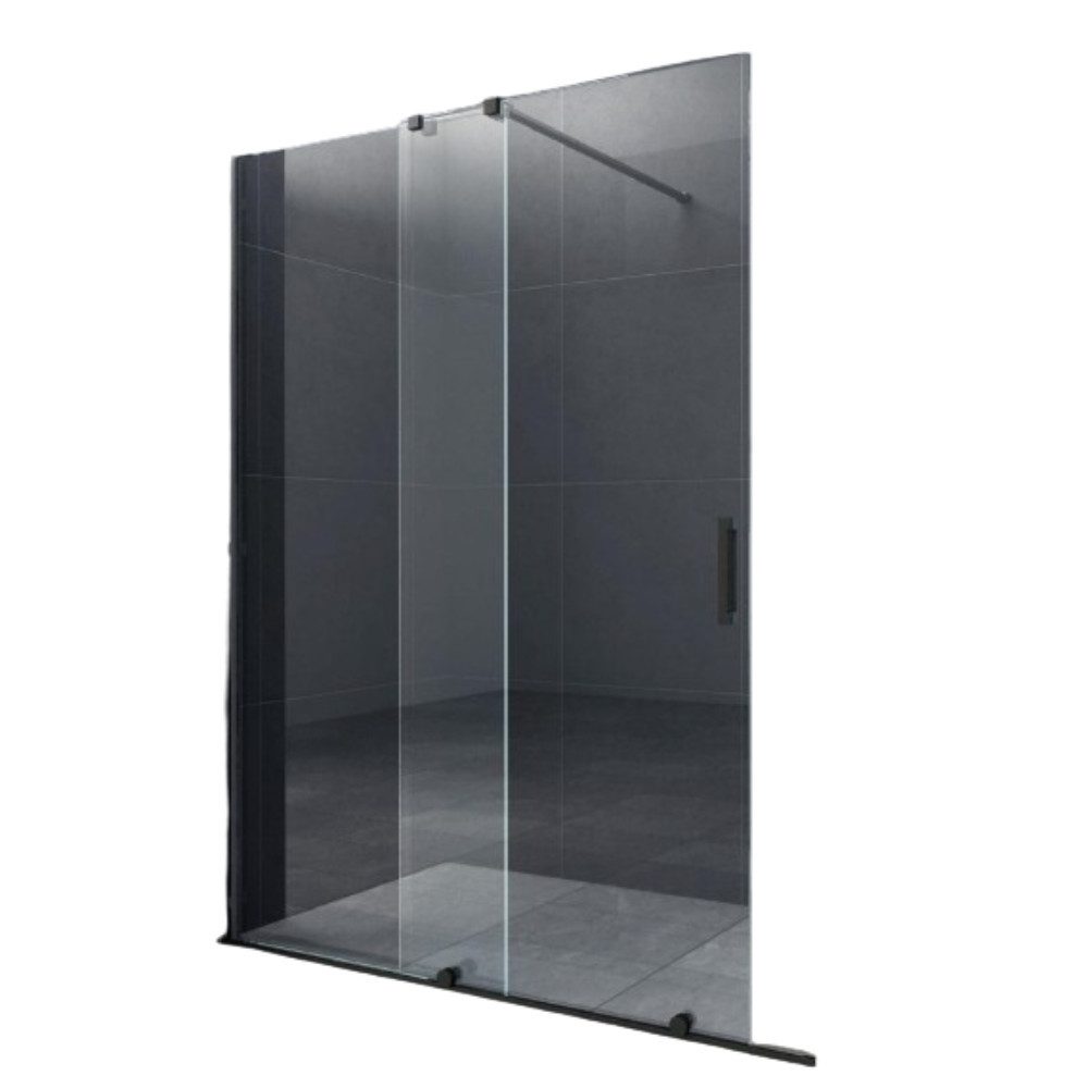 Home Systeme Walk-in-Dusche Schiebetür Duschtrennwand Duschkabine Duschabtrennung Glas Schwarz