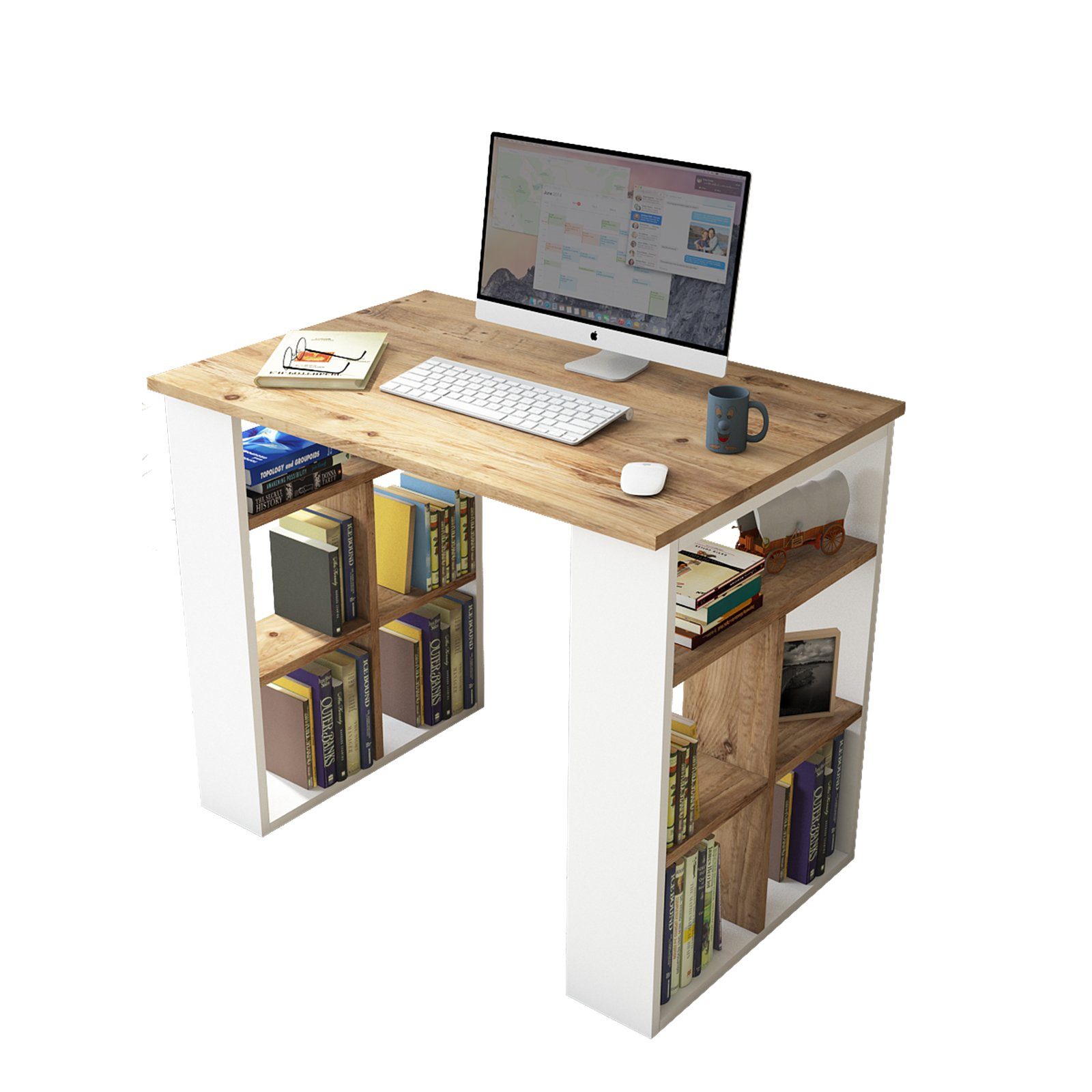 moebel-direkt-online Regal-Schreibtisch Heike I (Mit Regaleinteilung links/ günstig online kaufen