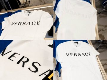 Versace T-Shirt VERSACE Mainline Embroidery Logo T-Shirt Cotton Iconic Retro Shirt Tee