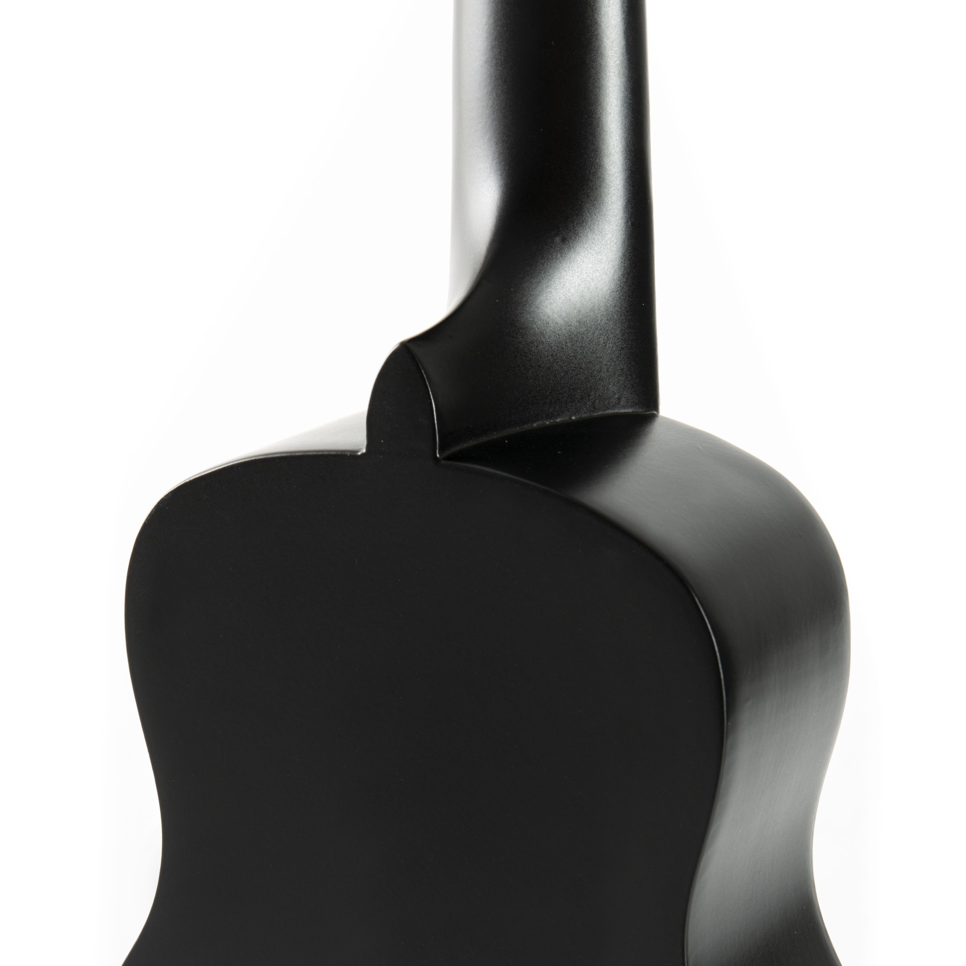 FAME Ukulele, UKE-S BW Sopran Ukulele Schwarz Inklusive Tasche Lindenholz-Korpus 12-Bund Composite-Griffbrett Nickel-Finish, Ukulelen, Sopran Ukulelen, Ukulele, Sopran Ukulele, Lindenholz-Korpus