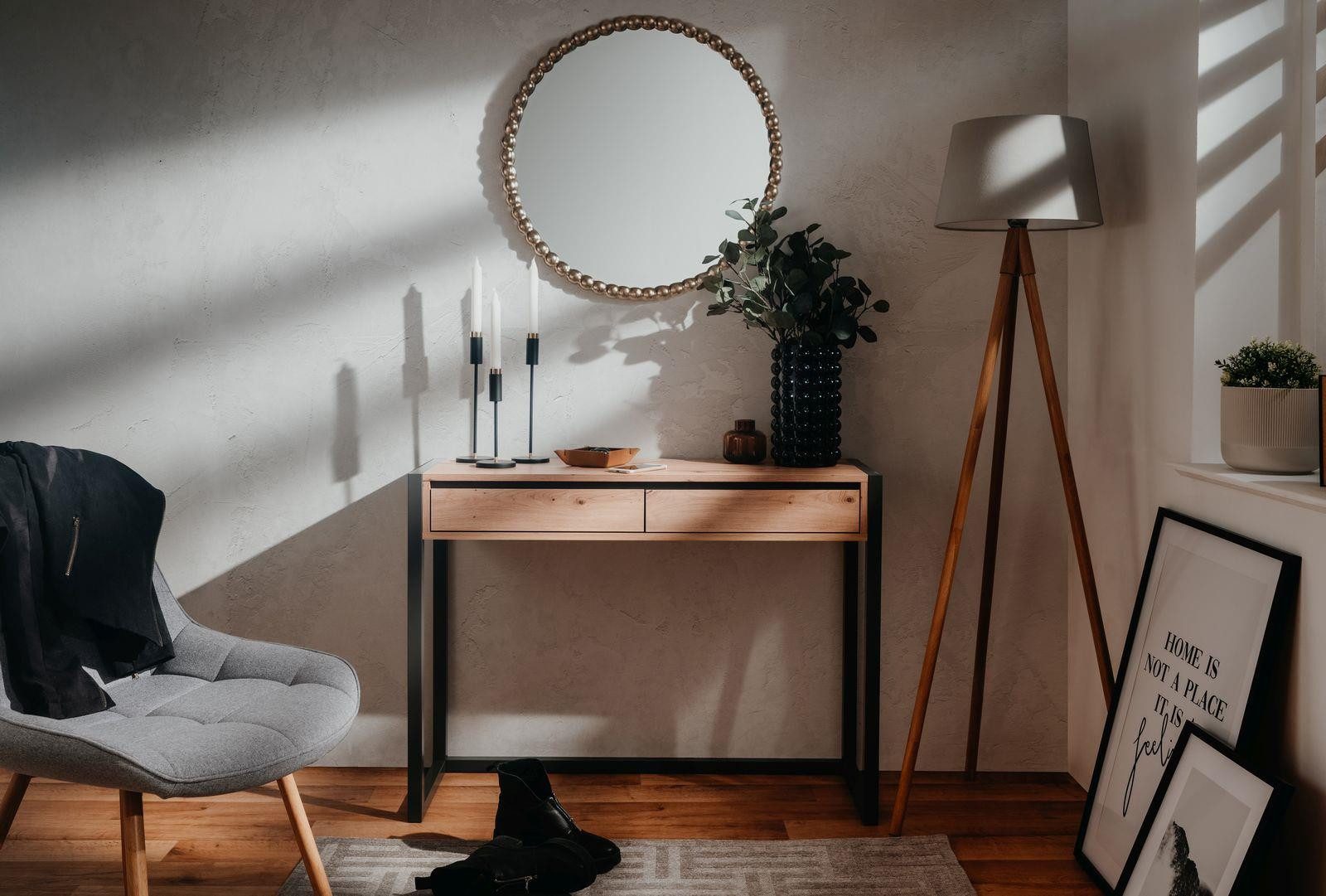möbelvita Konsolentisch Konsole / Schminktisch Portland 44 in Artisan Oak - Griffleiste