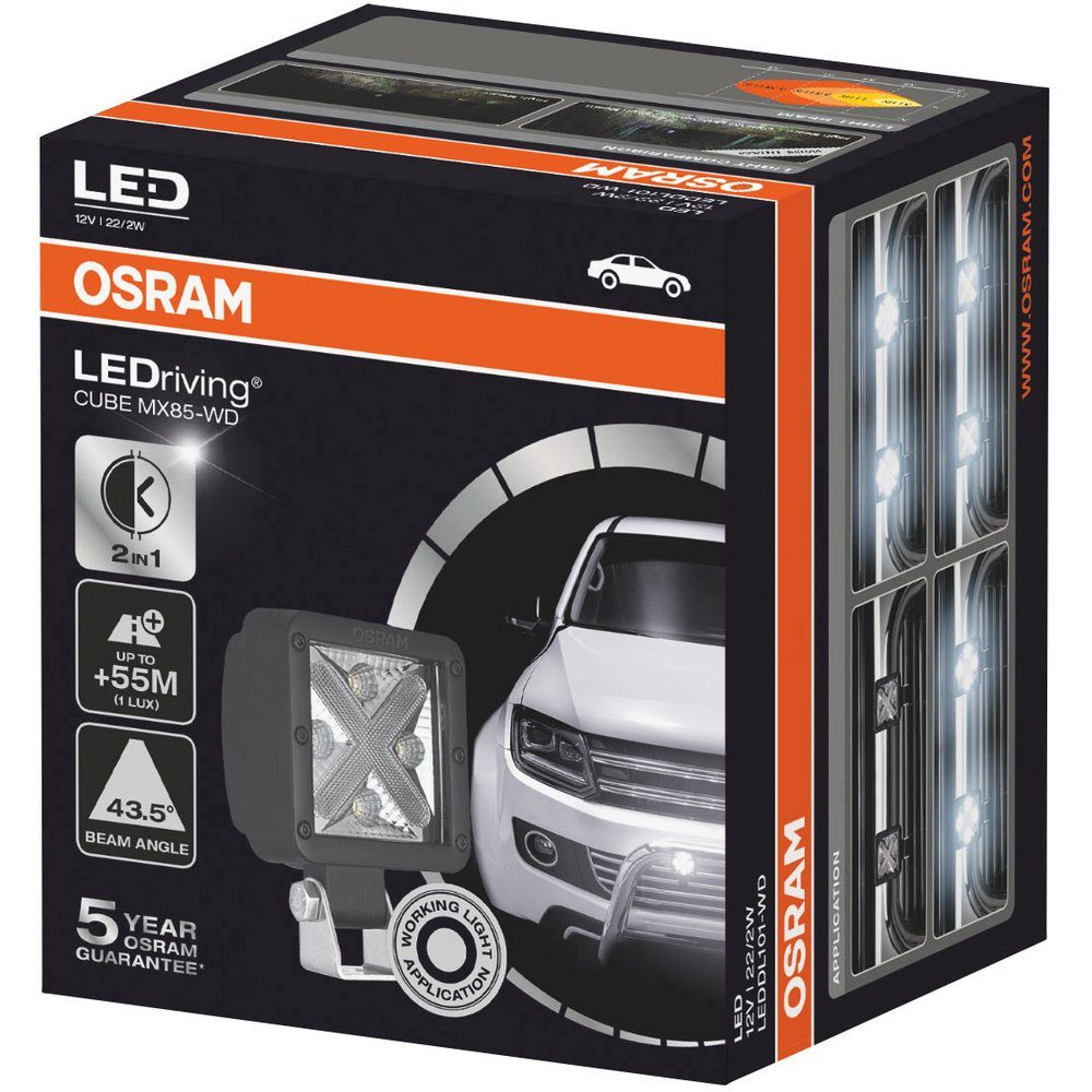 Osram Arbeitsleuchte Osram Automotive Arbeitsscheinwerfer 12 V LEDriving CUBE MX85-WD LEDDL