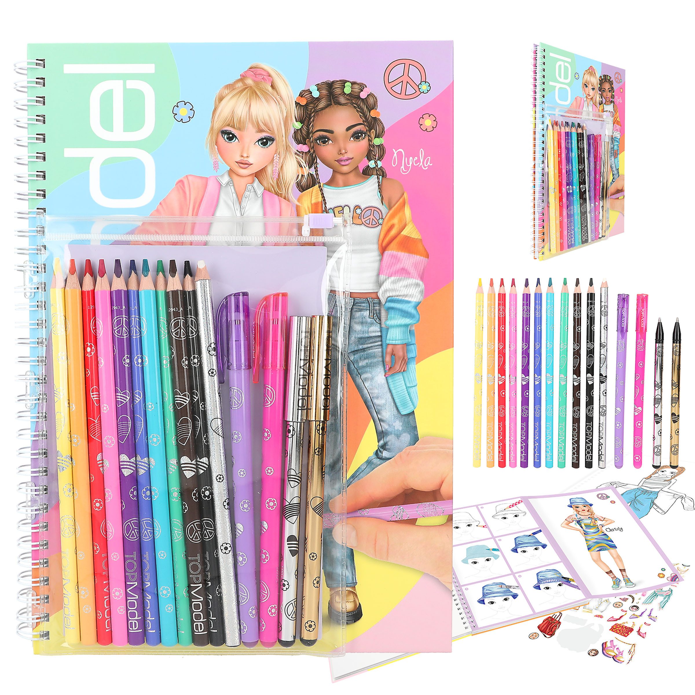 Malvorlage DEPESCHE TOPModel Malbuch-Set mit Stickern