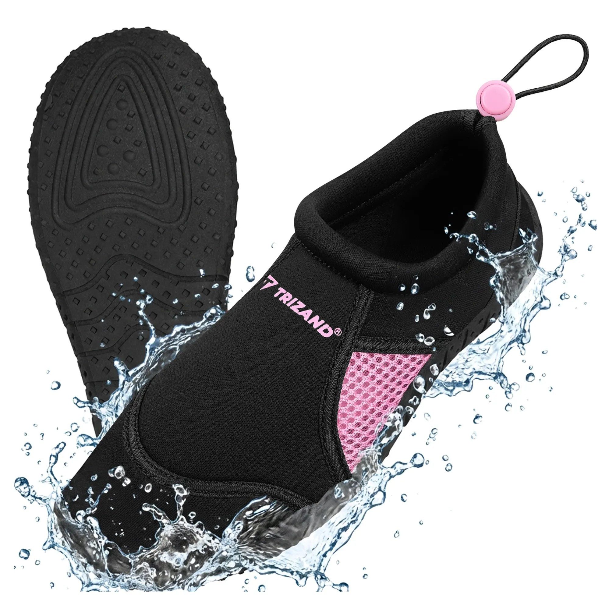 Trizand Badeschuhe Strandschuhe Wassersportschuhe Wasserschuh (Spar-Set, 1-tlg., 36) rutschfest, 5 mm Sohle, schnelltrocknend, Mesh