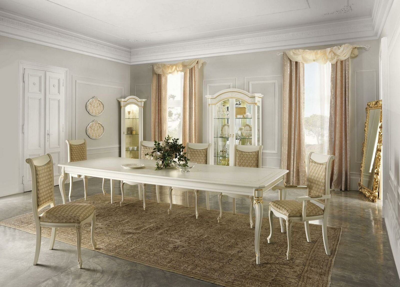 JVmoebel Essgruppe, Klassische Stil Möbel Italien Esstisch 6 Stühle Set  Gruppe