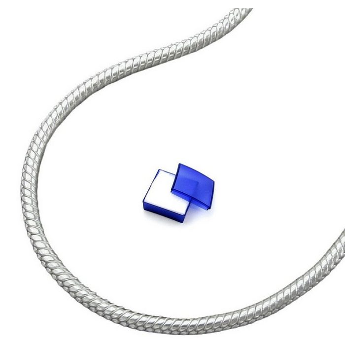 unbespielt Silberkette Halskette 1 3 mm runde Schlangenkette 925 Silber 42 cm inklusive kleiner Schmuckbox Silberschmuck für Damen und Herren