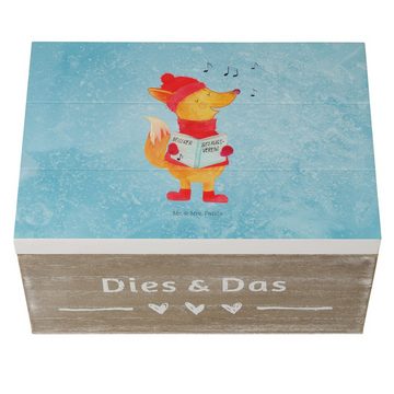 Mr. & Mrs. Panda Dekokiste 22 x 15 cm Fuchs Sänger - Eisblau - Geschenk, Kiste, Advent, Winter, (1 St), Handverlesene Designs