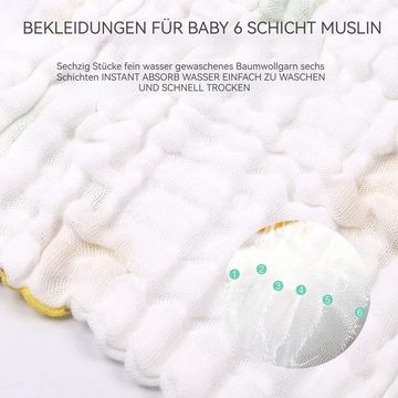 Juoungle Handtücher Baby Musselin Waschlappen Weiche Gesichtstücher Sabberlätzchen