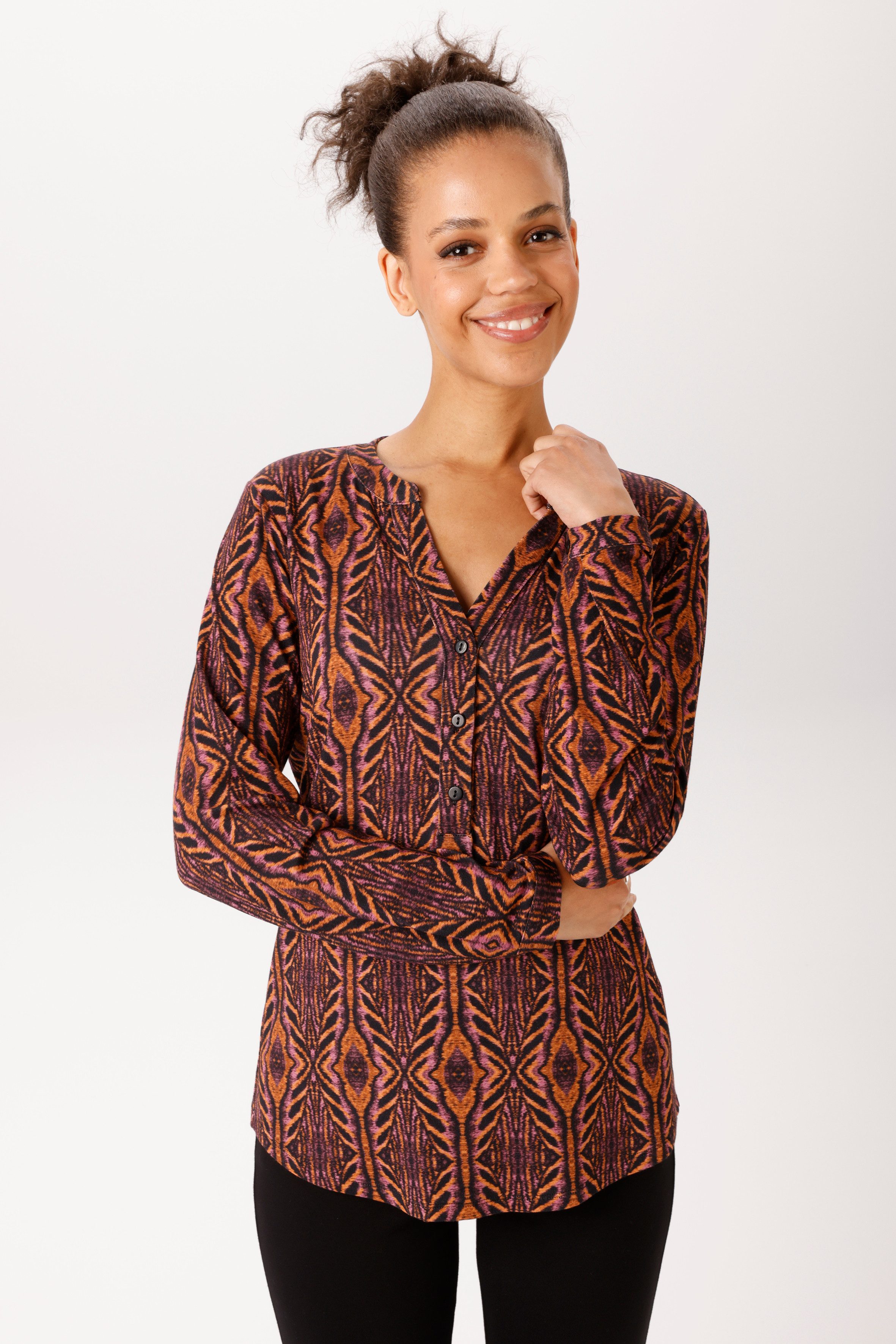 Aniston CASUAL Schlupfbluse mit farbenfrohen, grafischen Druck - NEUE KOLLEKTION