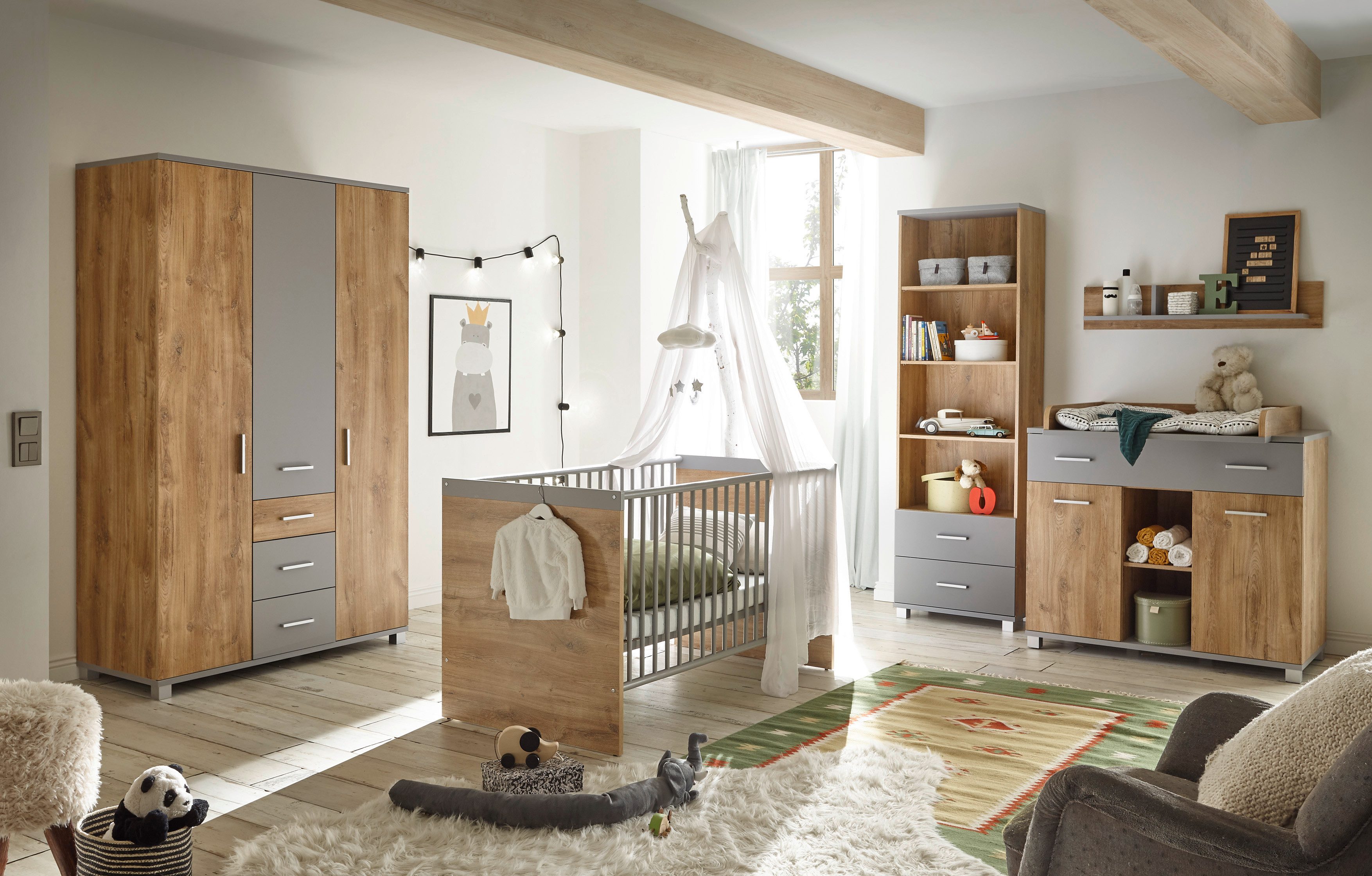 möbel-direkt.de Babyzimmer-Komplettset Larissa, (Komplett Set, 4-tlg., Schr günstig online kaufen