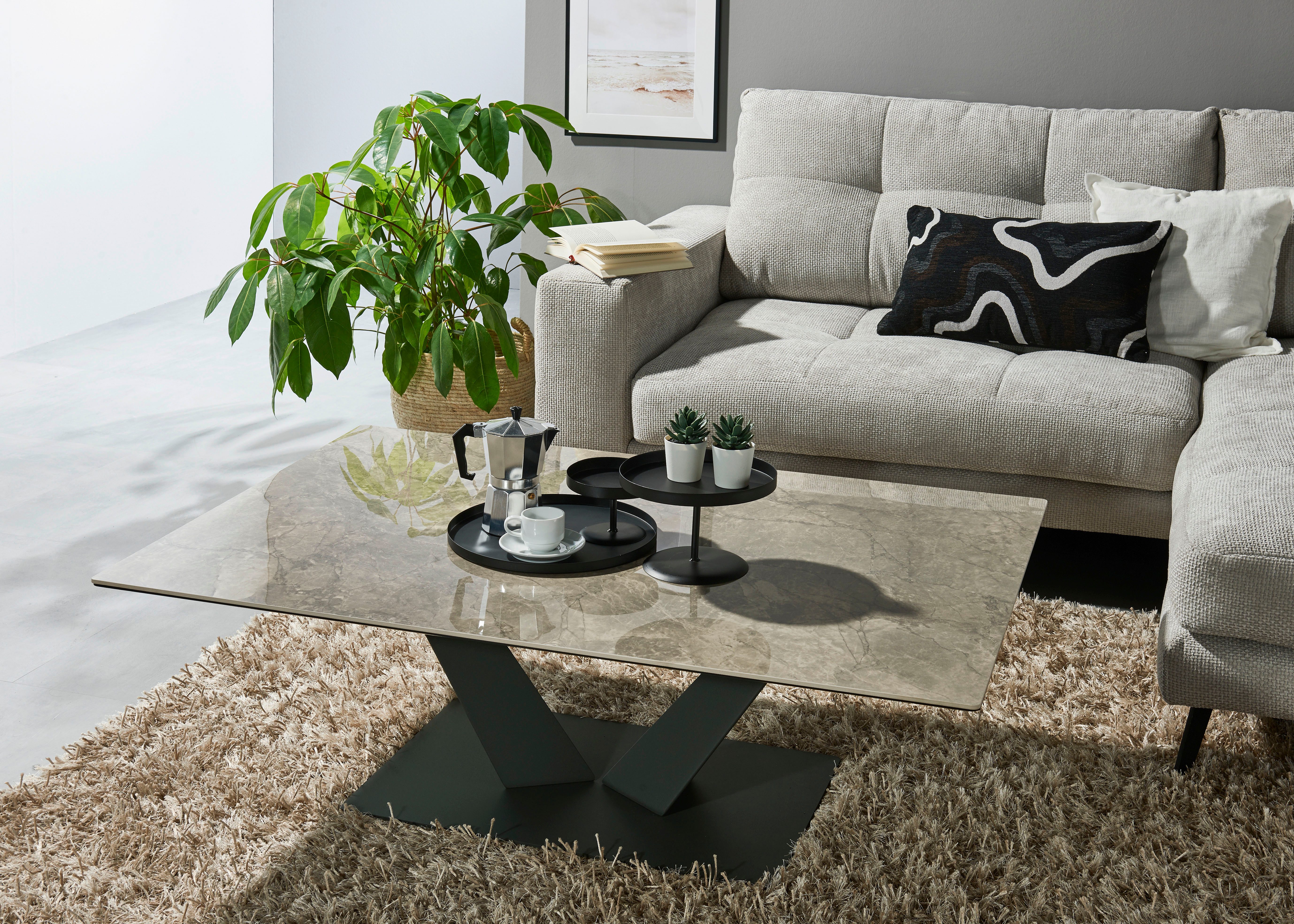 Stolkom Sp.z.o.o. Couchtisch Gisele, 120 cm breit mit Keramikoberfläche