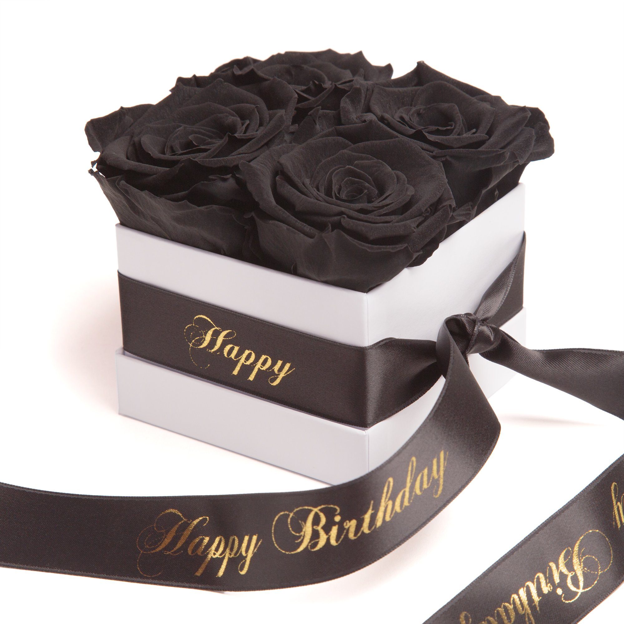 cm, Höhe für ROSEMARIE Rosenbox Geschenk Frauen Jahre Infinity Rose, Geburtstag Happy schwarz SCHULZ 8.5 Kunstblume haltbar Rosen Heidelberg, echte Birthday 3