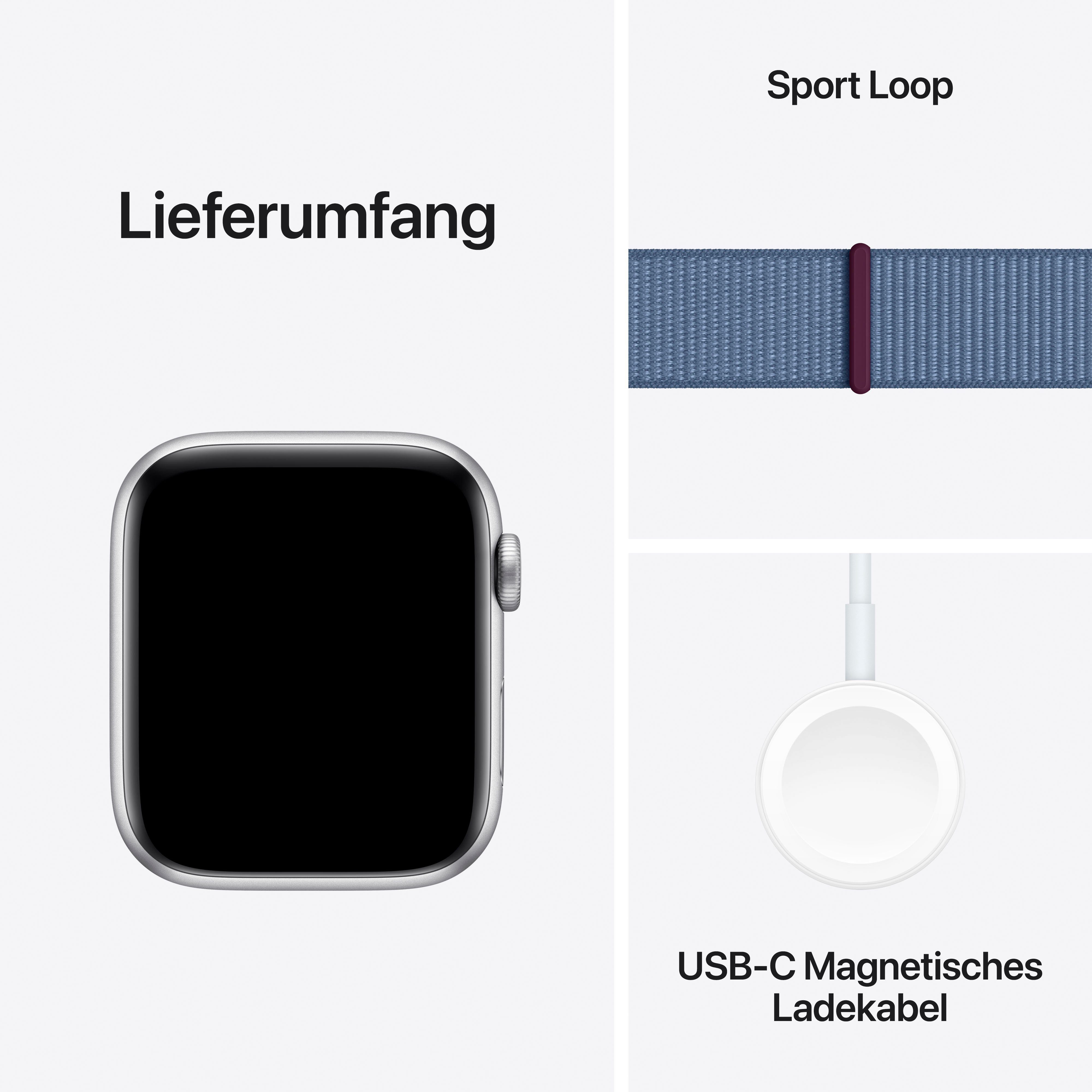Cellular | GPS Watch mm 10), Loop + OS Watch 44 (4,4 Smartwatch Aluminium cm/1,73 Apple Zoll, SE winter blau blue Sport