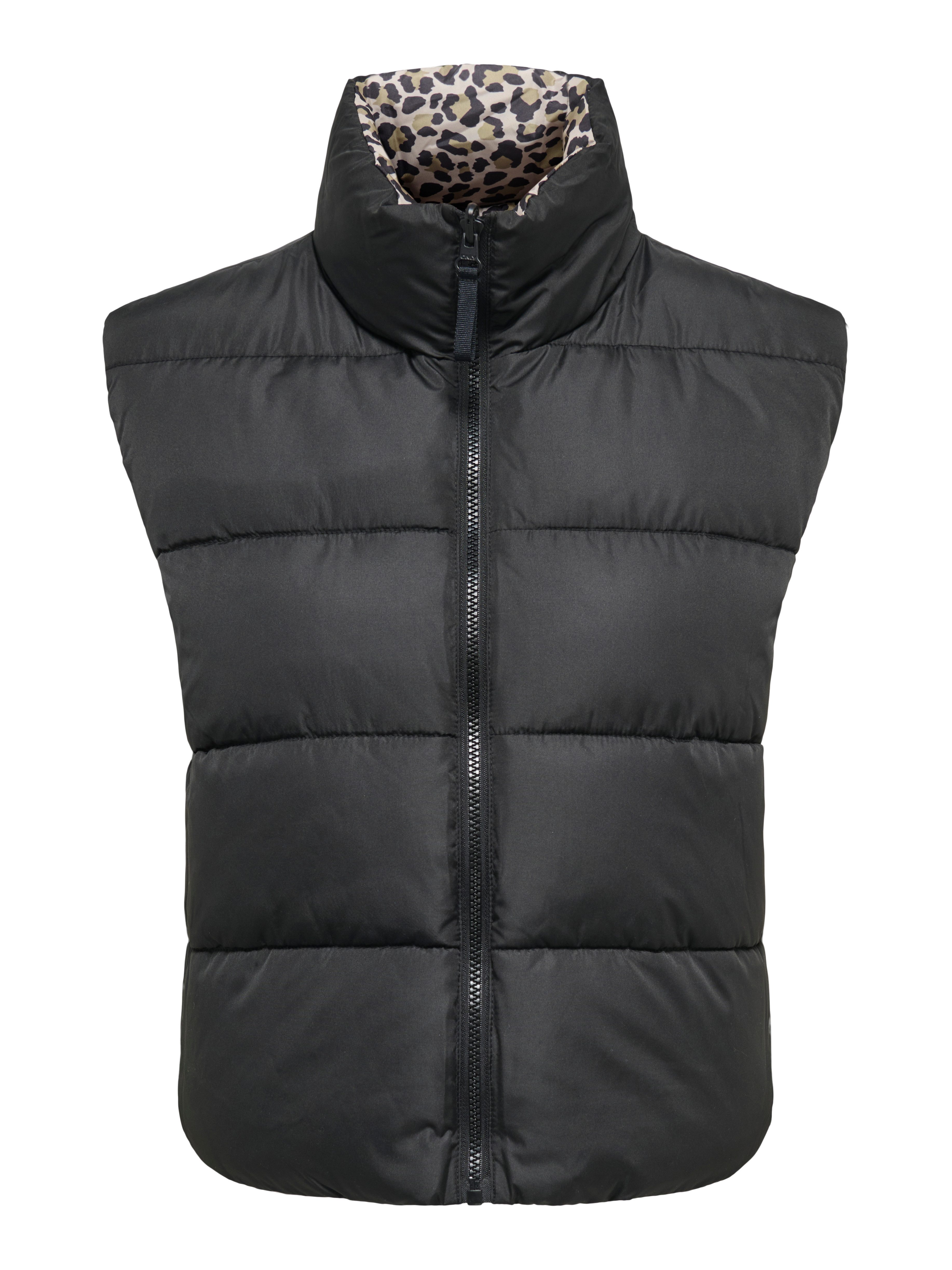 ONLY CARMAKOMA Steppweste CARNEWTAMMY REVERSIBLE VEST OTW Polyester, beidseitig tragbar, zum Wenden, Animal-Print