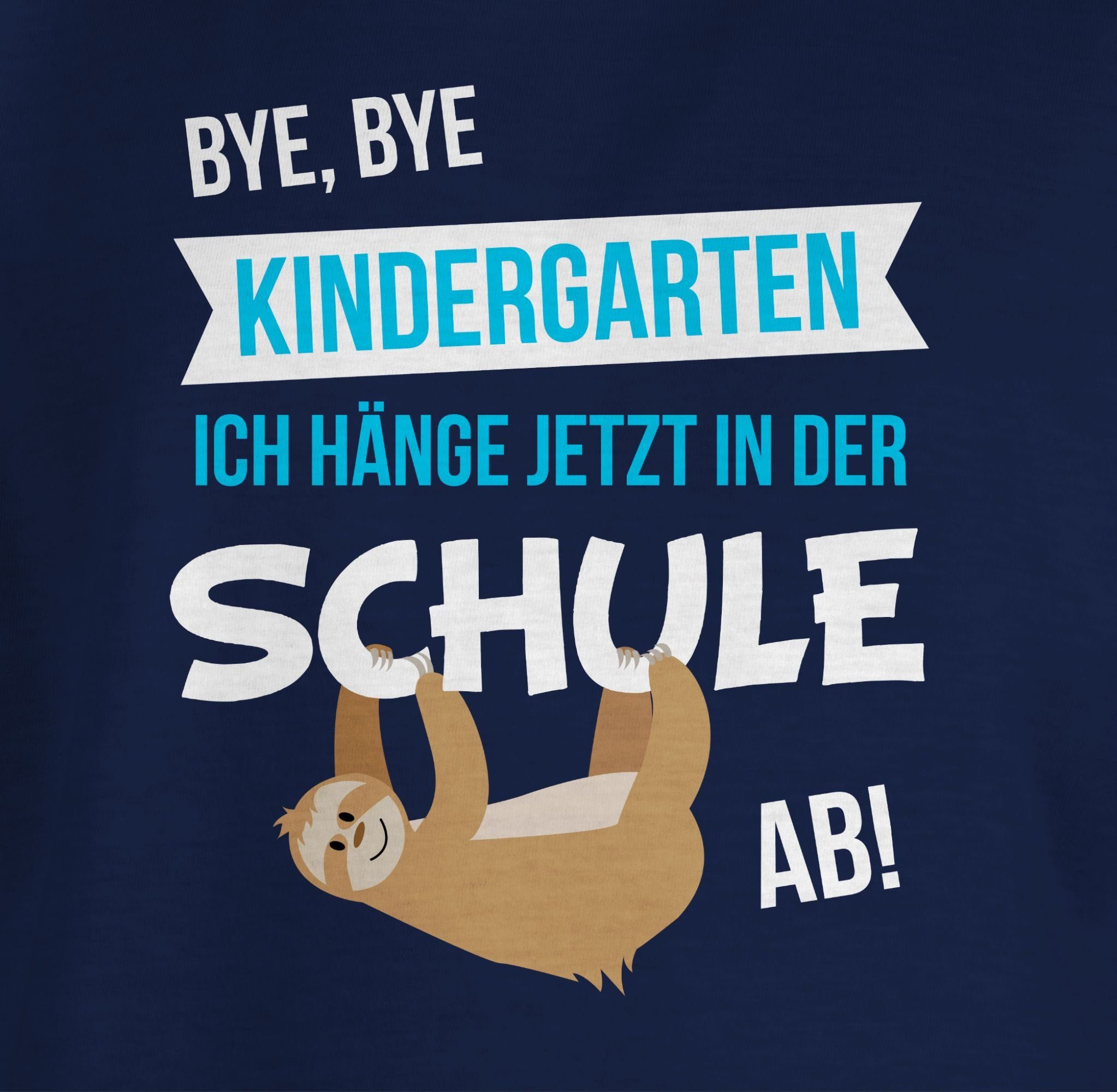 Shirtracer T-Shirt Kindergarten 2 Dunkelblau Bye Mädchen Einschulung Bye