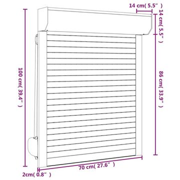 vidaXL Fensterladen Rollladen Aluminium 70x100 cm Anthrazit, BxH: 70x100 cm