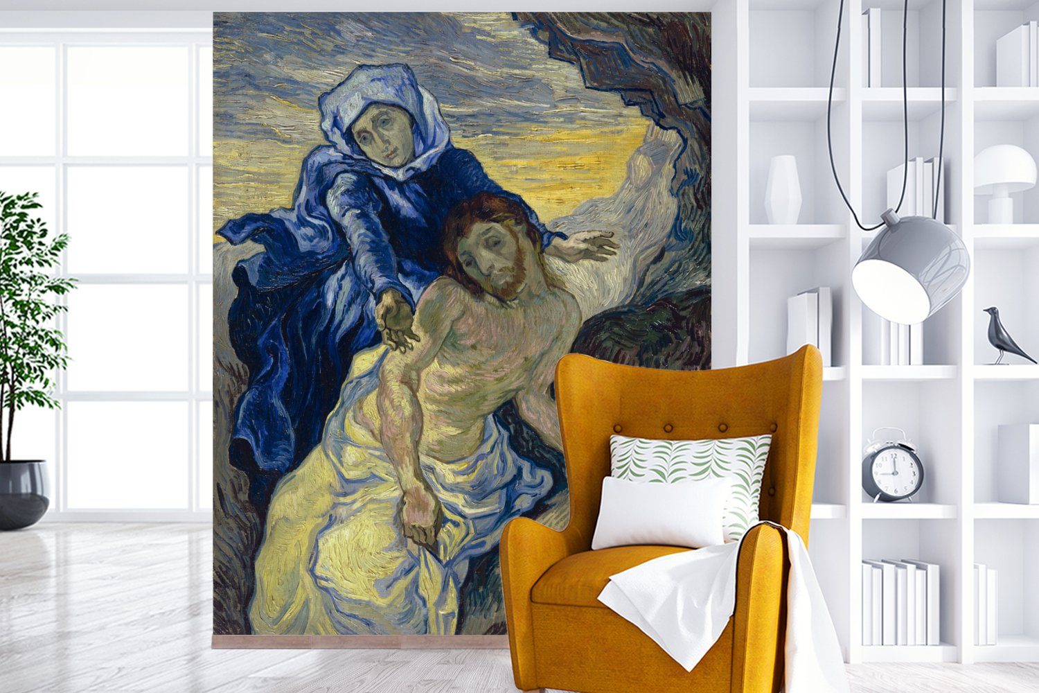 Vincent Fototapete St), bedruckt, MuchoWow Vliestapete Delacroix) für Küche, (3 Fototapete van Matt, Pietà (nach Wohnzimmer - Schlafzimmer Gogh,