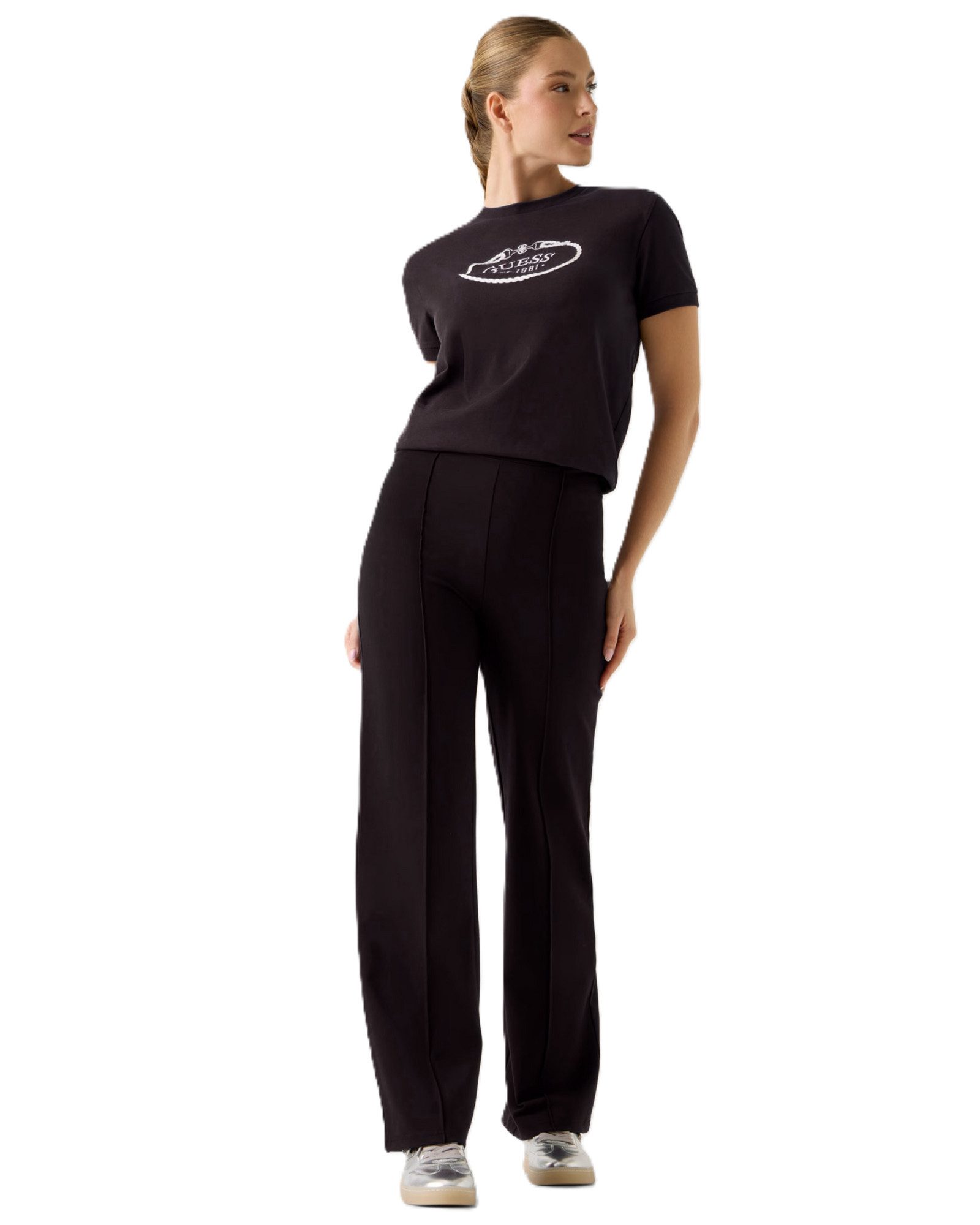 Guess Kurzarmshirt ROSALBA CN SS T-SHIRT - Kurzarmshirt mit Logodruck auf der Brust