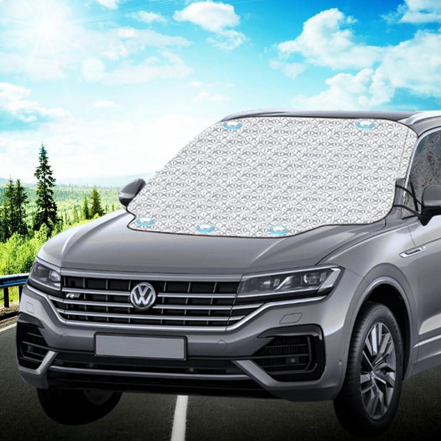 Autoplane Frontscheibenabdeckung Auto Magnet Fixierung Sonne Schnee Eis Schutz