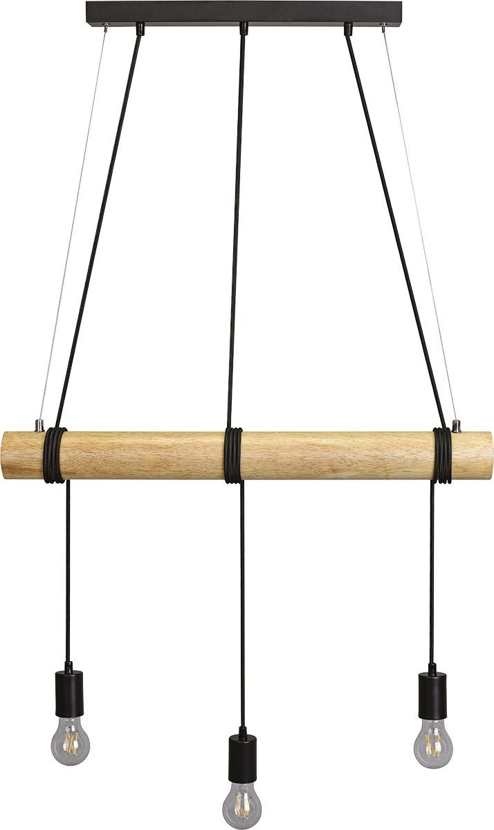 MeLiTec LED Pendelleuchte Holz DP25, LED wechselbar, inkl Leuchtmittel, warmweiß, Holz-Pendelleuchte DP25
