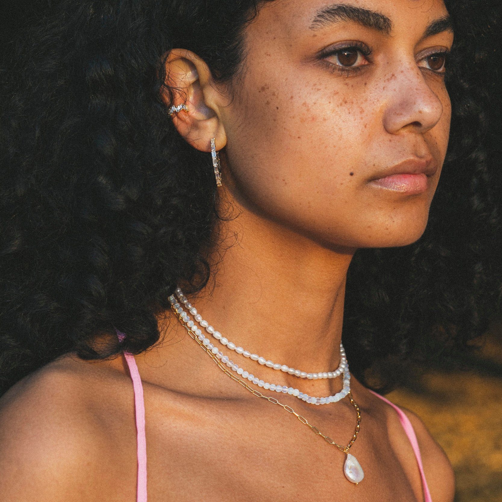 925 Amalfi, Silber natürlicher Halskette Süßwasserperle Perlenkette Kette Brandlinger vergoldet mit