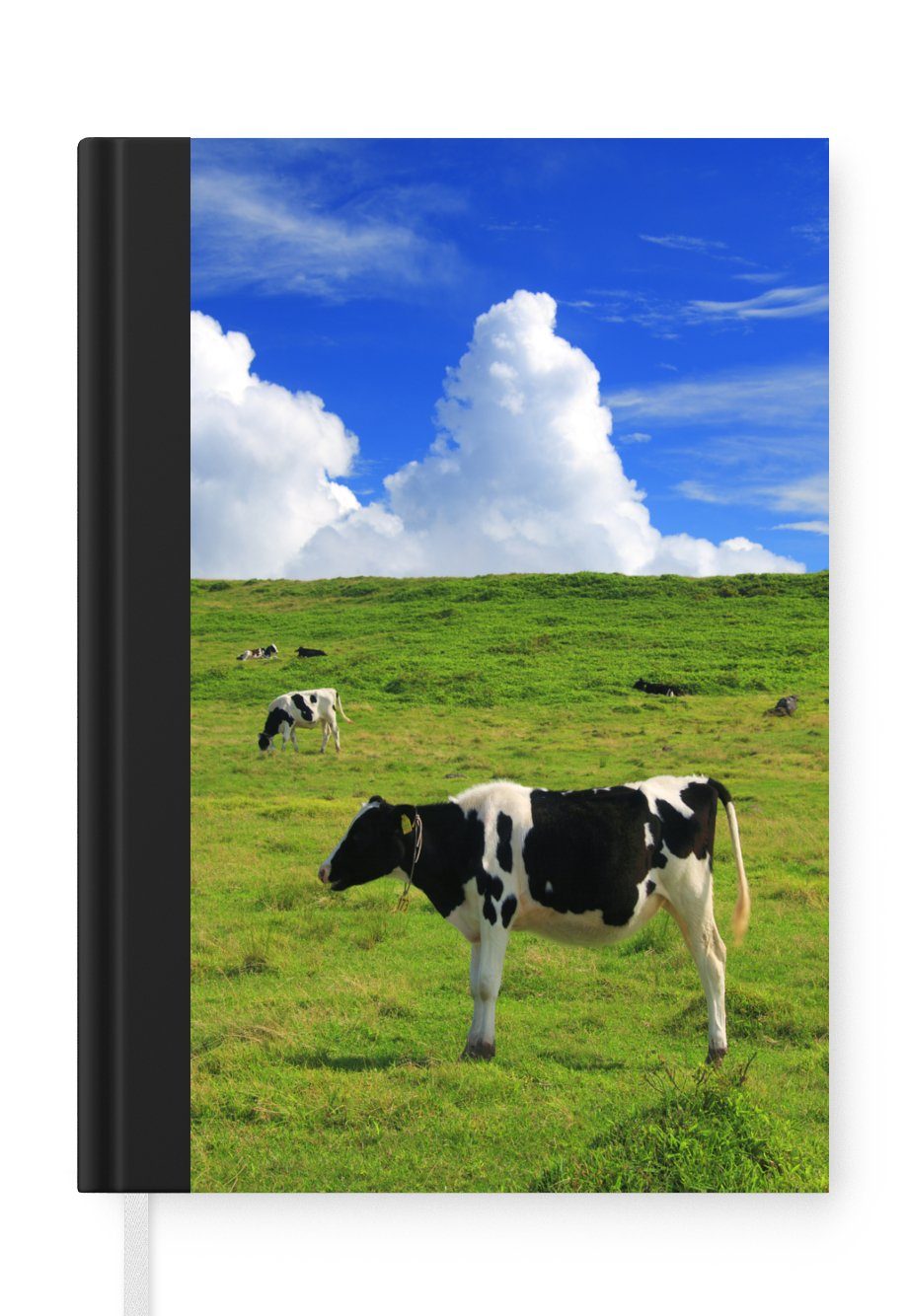 MuchoWow Notizbuch Kühe - Nutztiere - Gras, Journal, Merkzettel, Tagebuch, Notizheft, A5, 98 Seiten, Haushaltsbuch