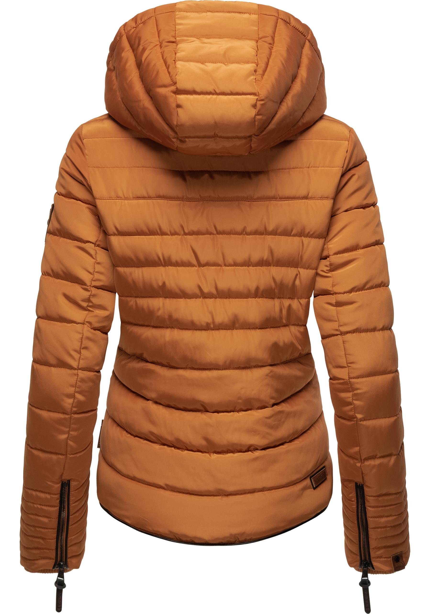 Amber Teddyfutter Steppjacke stylische zimt mit Winterjacke Marikoo