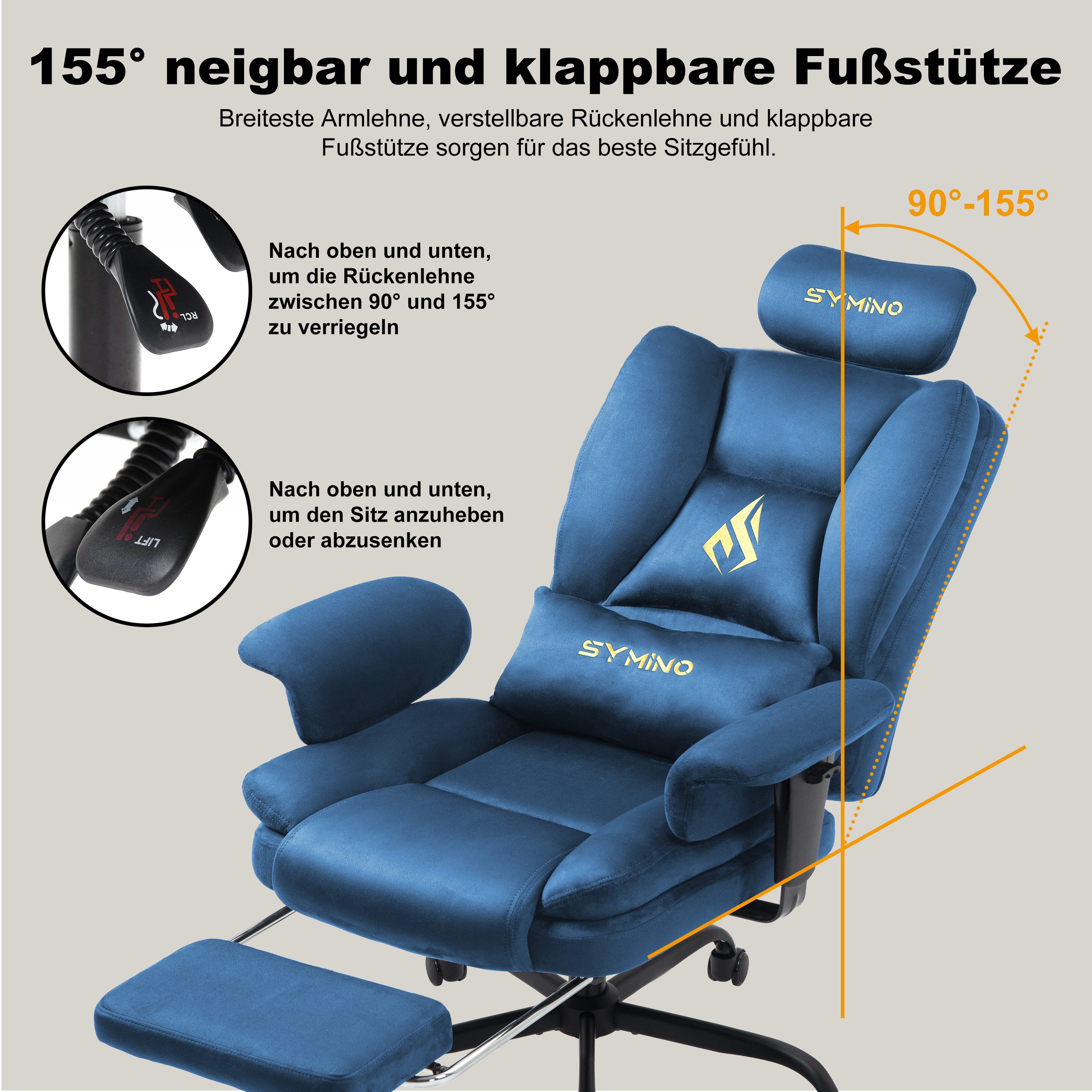 symino Stuhl Ergonomischer Sofa-Gaming-Stuhl, Verstellbarer Gamer-Stuhl, mit Hochwertigem Kunstpelzbezug für Ultimativen Komfort – Bild 5 von 5