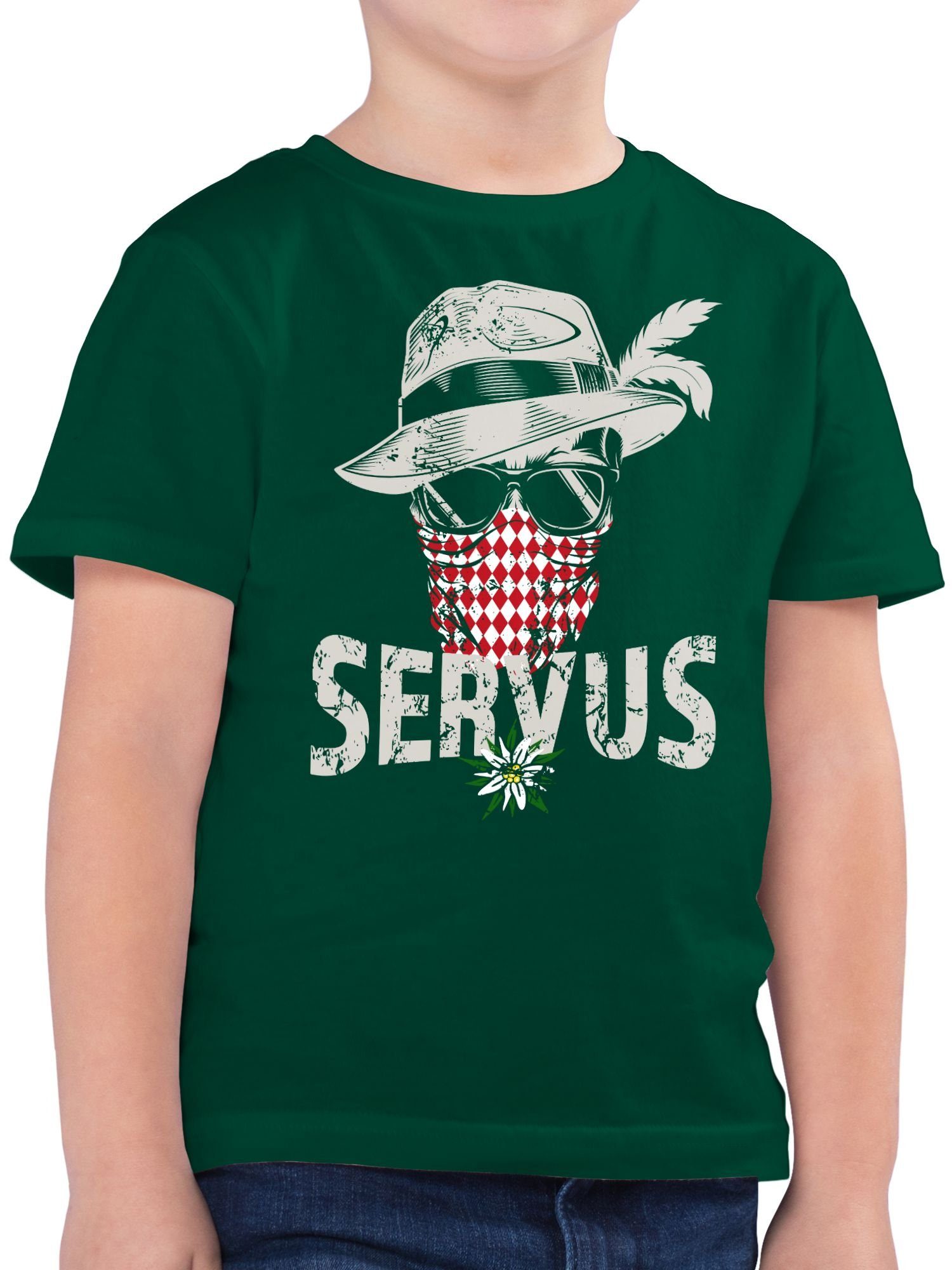 T-Shirt Lausbua Totenkopf Bayrisch Lausbub Tracht