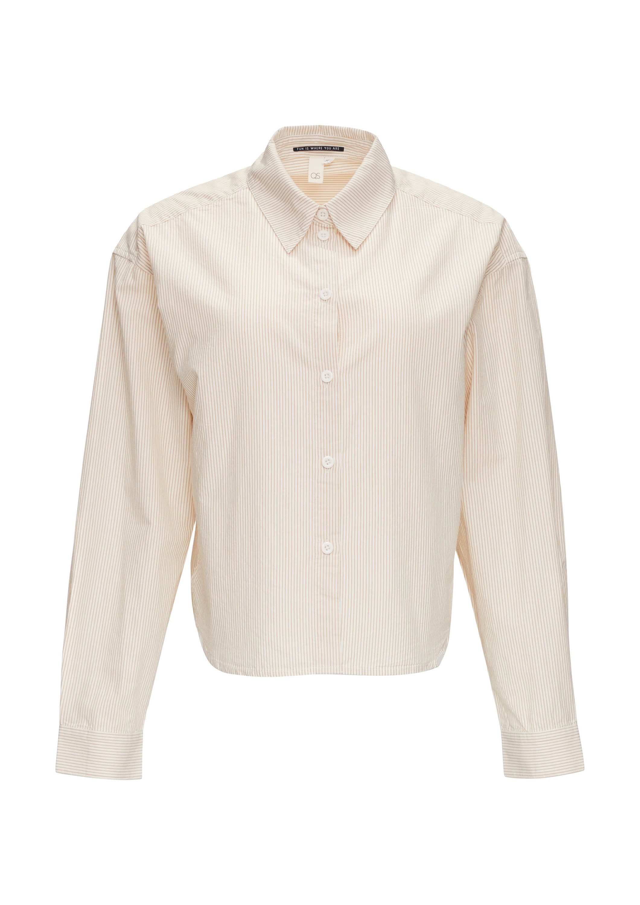 QS Langarmbluse Bluse Gestreiftes Baumwollhemd (1-tlg) günstig online kaufen