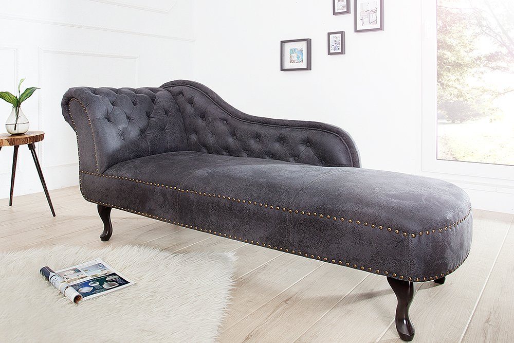 riess-ambiente Recamiere CHESTERFIELD 170cm antik grau, Einzelartikel 1 Teile, im Chesterfield Design