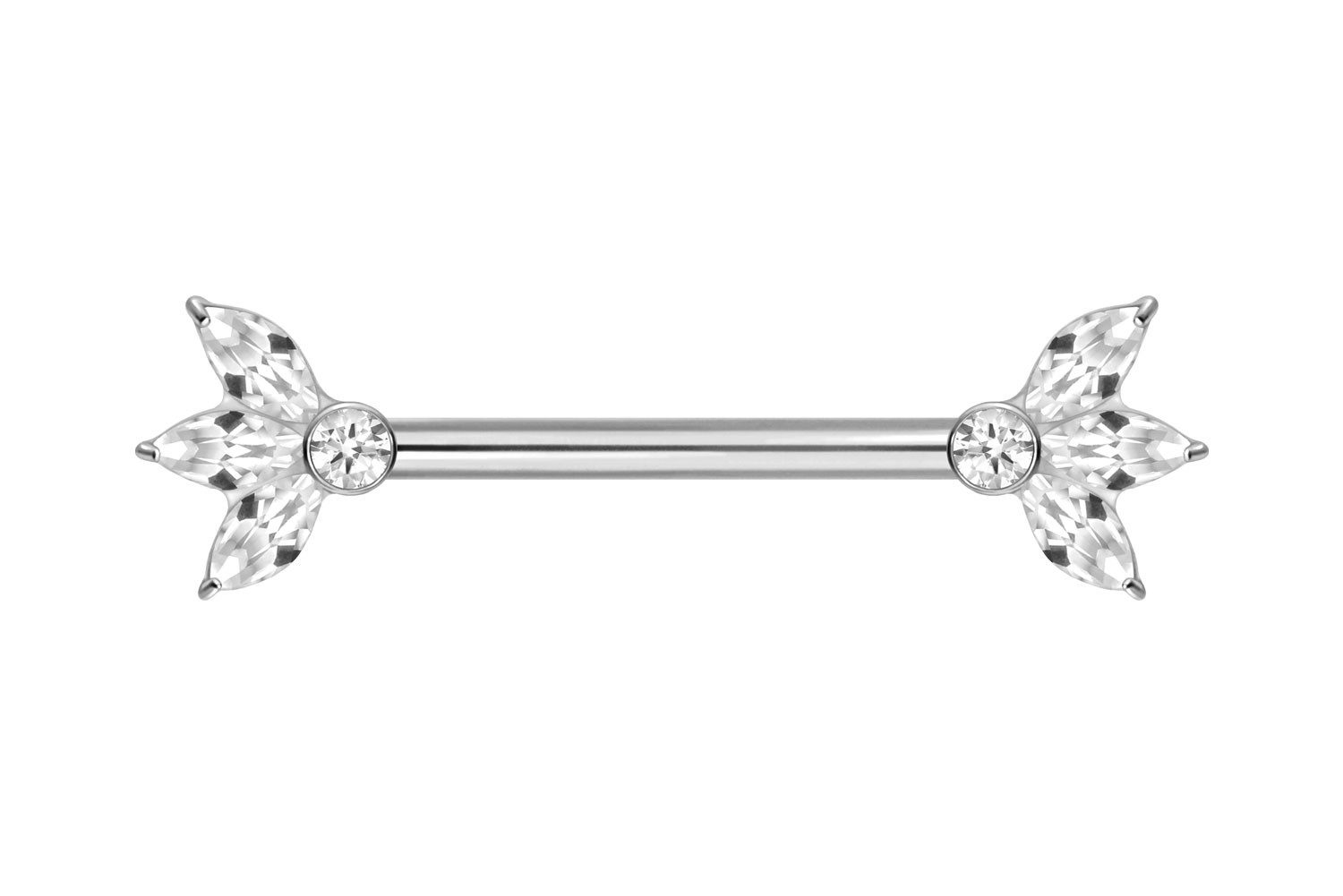 PIERCINGLINE Brustwarzenpiercing Titan Nippelpiercing mit Innengewinde LOTUSBLÜTE (Barbells, 1-tlg)