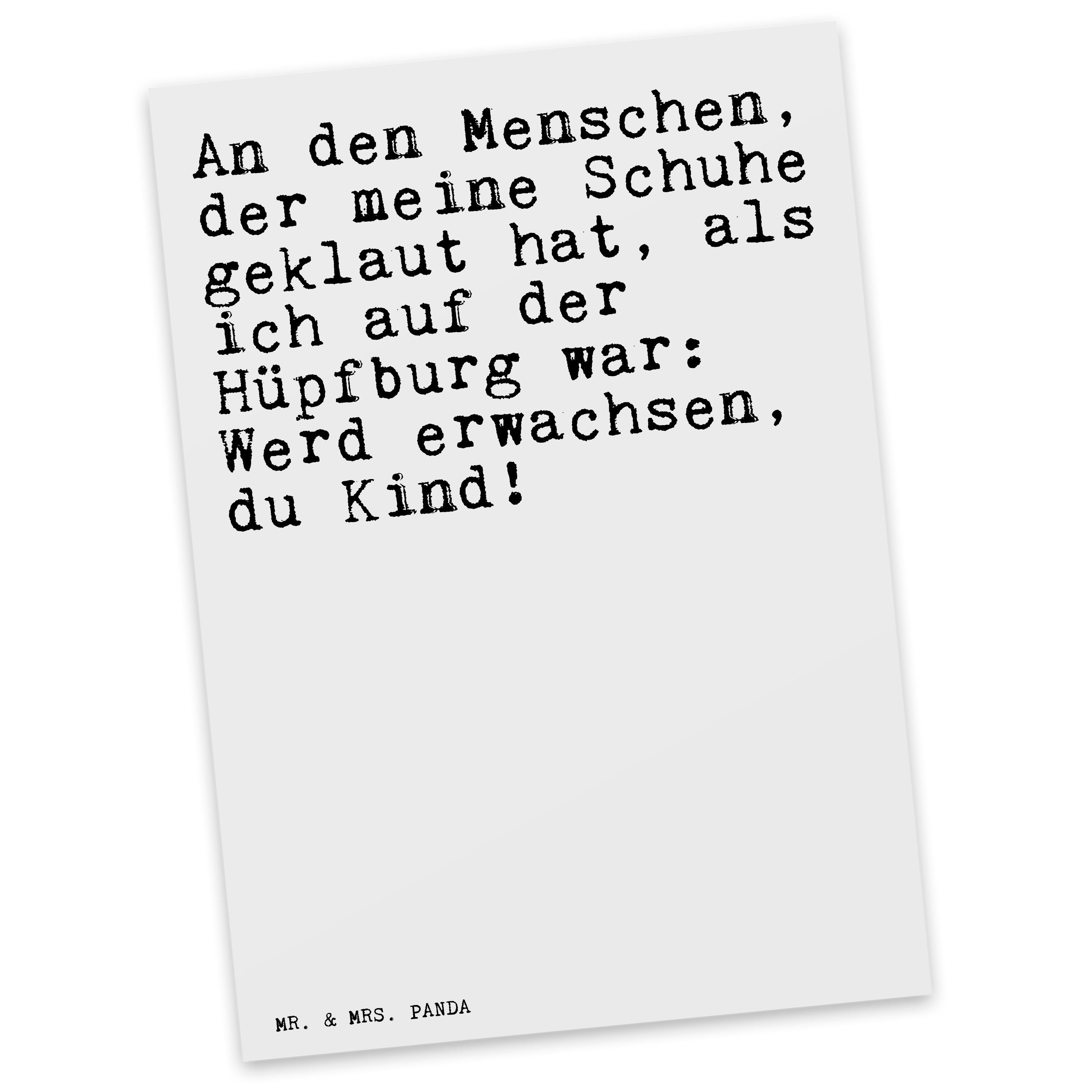Mr. & Mrs. Panda Postkarte »An den Menschen, der... Weiß Geschenk