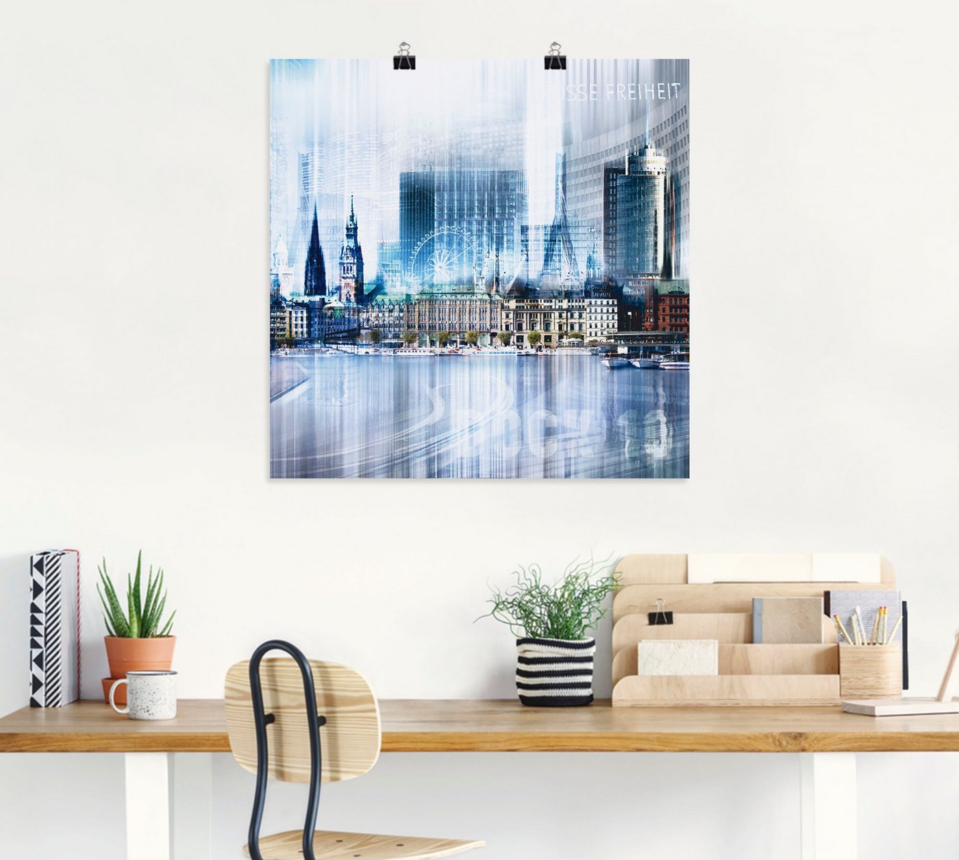 Artland Wandbild »Hamburg Collage I«, Deutschland (1 Stück), in vielen Größen & Produktarten -Leinwandbild, Poster, Wandaufkleber / Wandtattoo auch für Badezimmer geeignet-HomeTrends