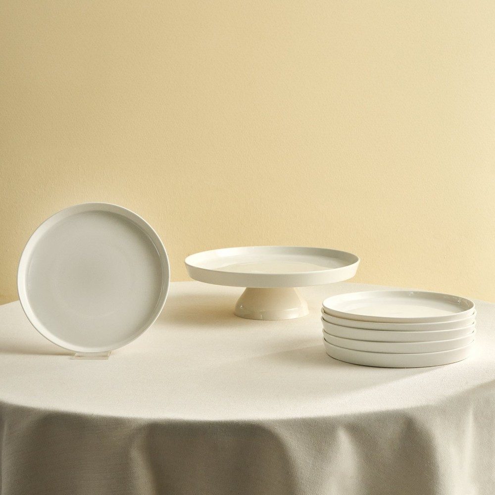 Karaca Tafelservice Karaca Salvare 7-teiliges Serviergeschirr-Set für 6 Personen, weiß