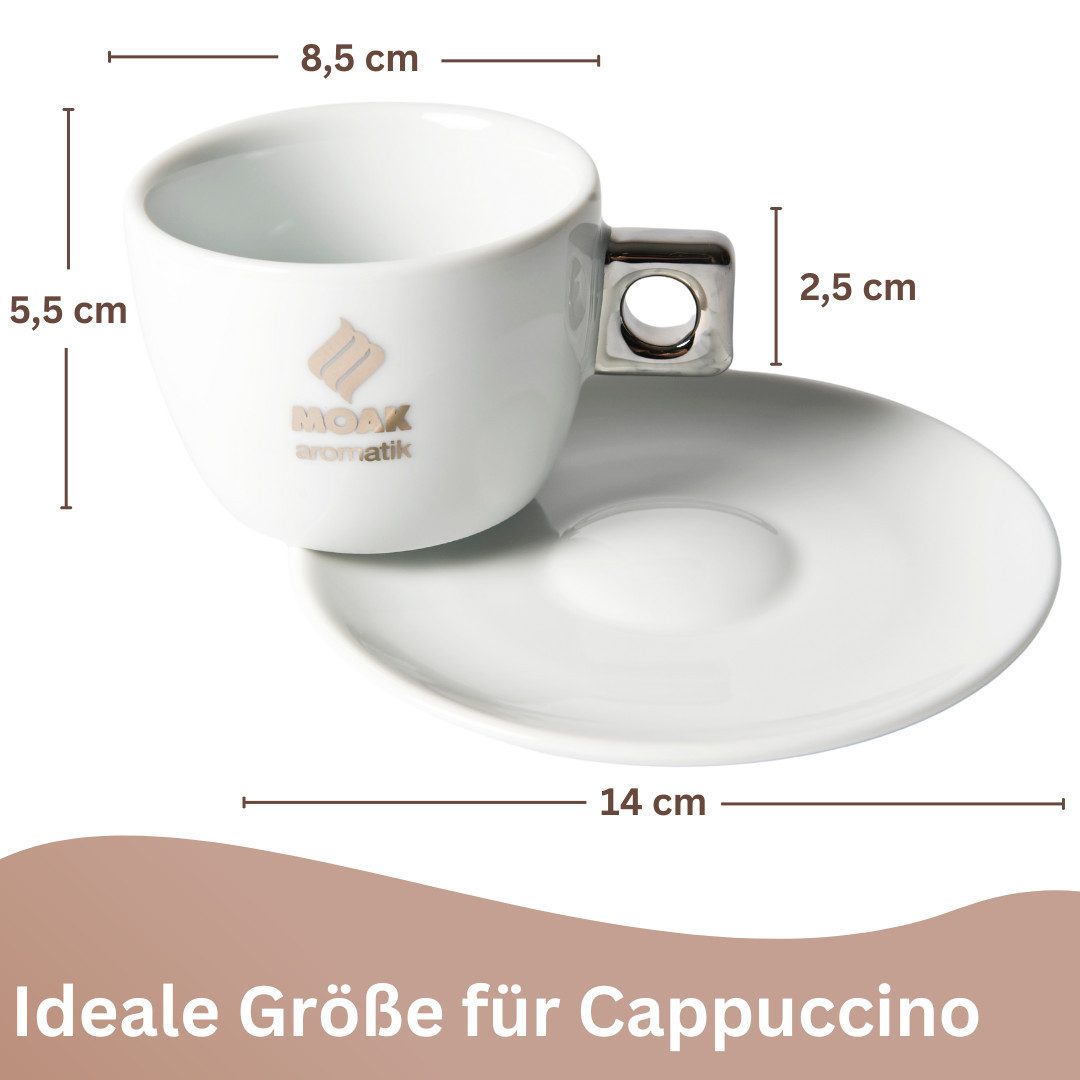 Topanbieter999 Tasse, 12-tlg., Keramik, Cappuccinotassen ca. 167 ml