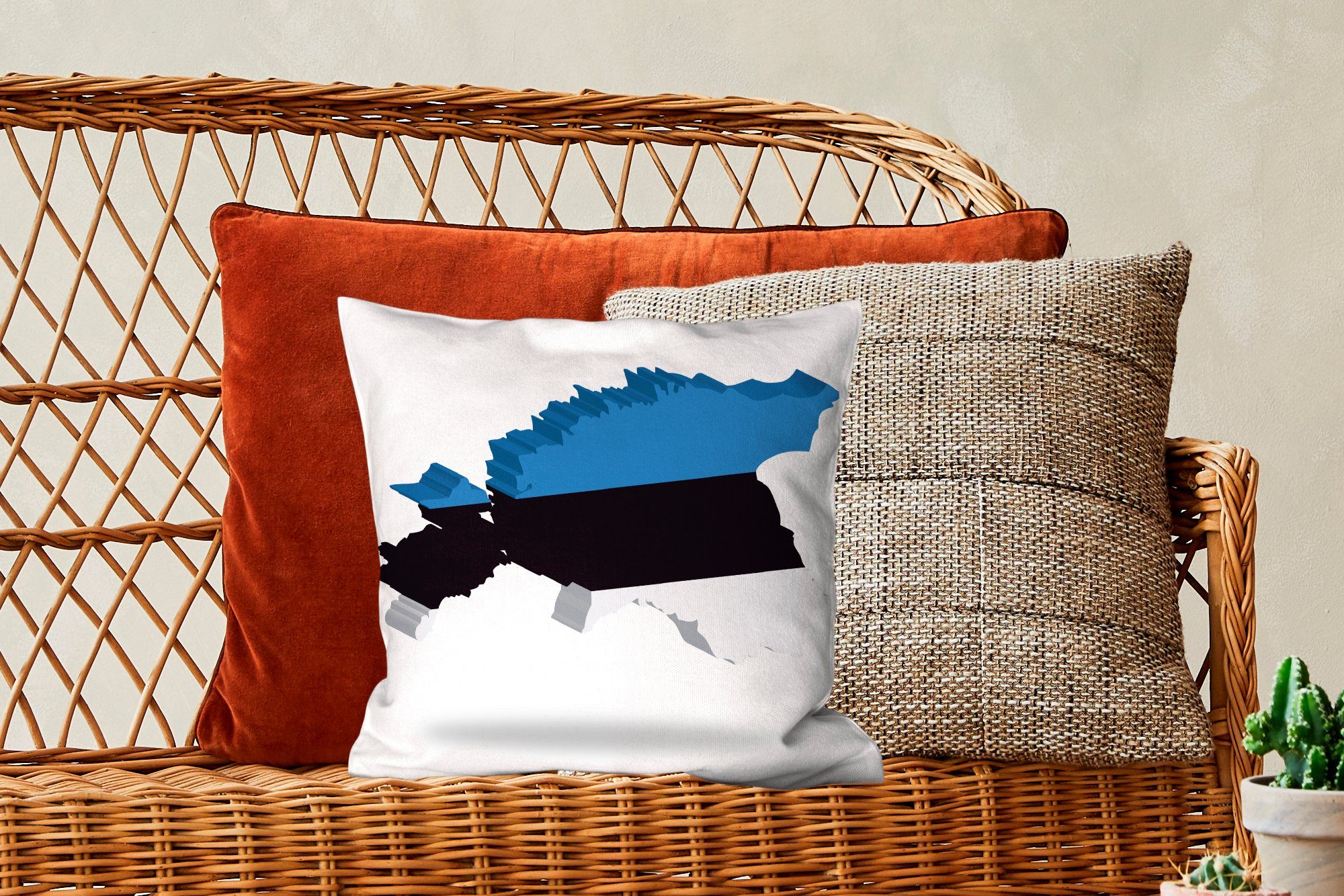 MuchoWow Dekokissen Die für Füllung Flagge Zierkissen die von Estland, Schlafzimmer, Sofakissen mit Wohzimmer, und Form Deko