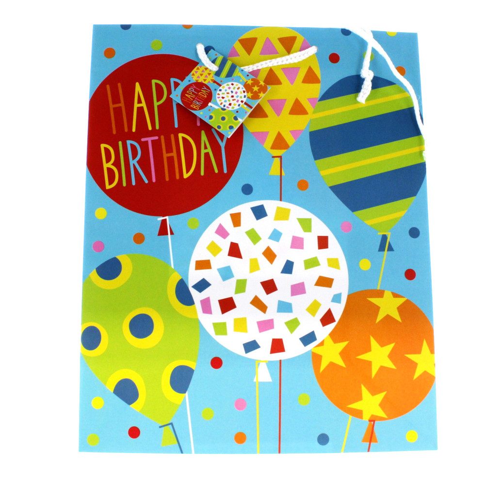 MICA Geschenkbox Geschenktasche - Happy Birthday - ca. 26 x 12,5 x 32 cm