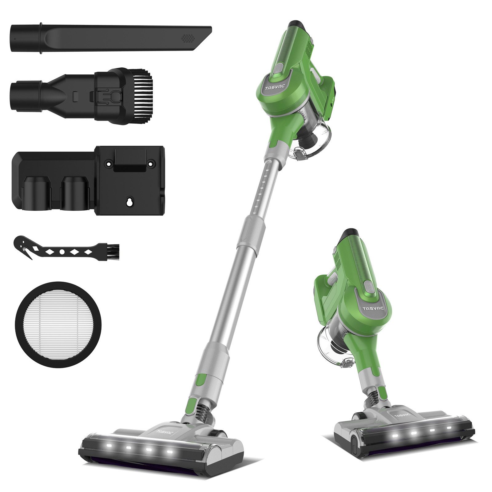 MIBODE Hand-und Stielstaubsauger TASVAC S8 GREEN Cordless Stick Vacuum, LED Display, Soft Roller Brush